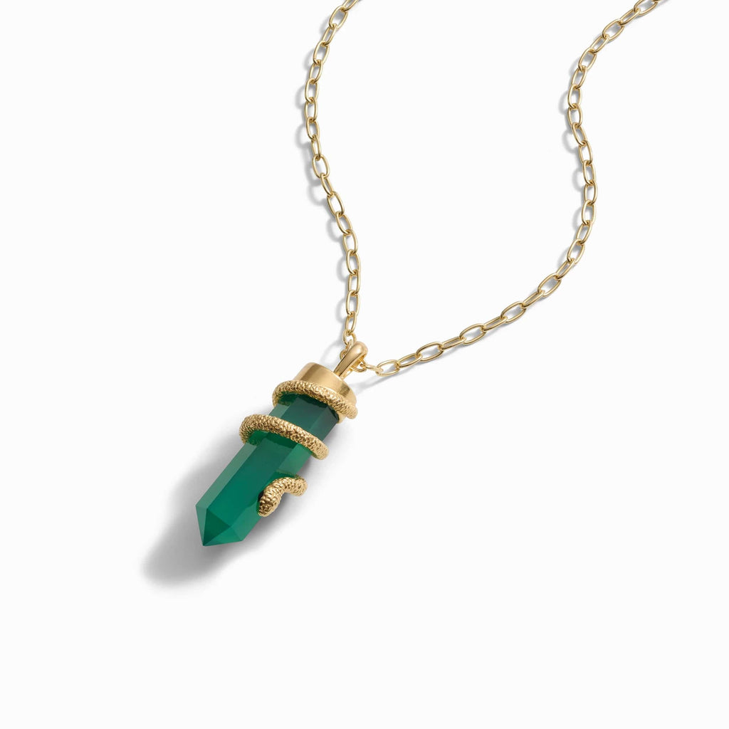 Green Onyx Crystal Snake Necklace