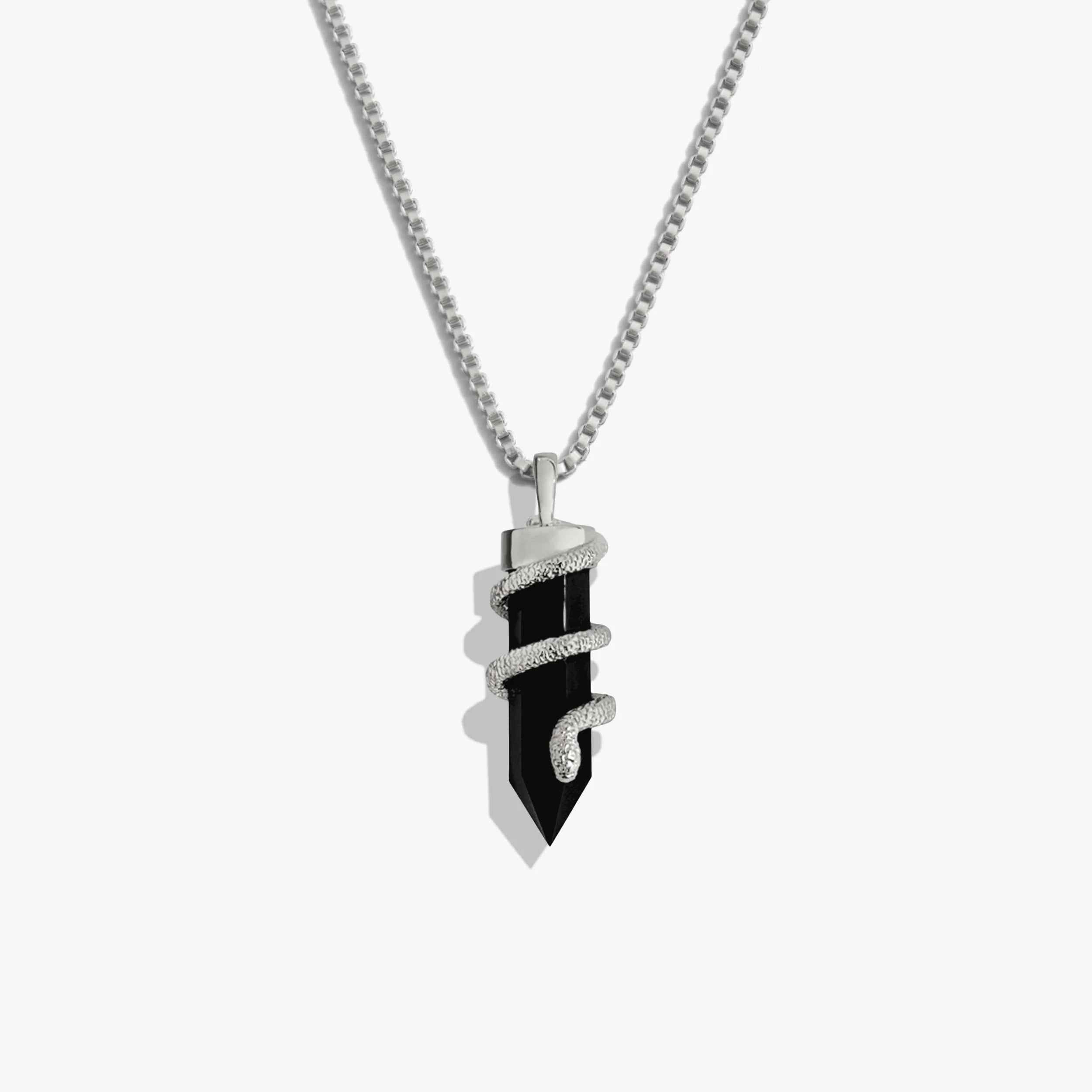 Onyx Crystal Snake Necklace