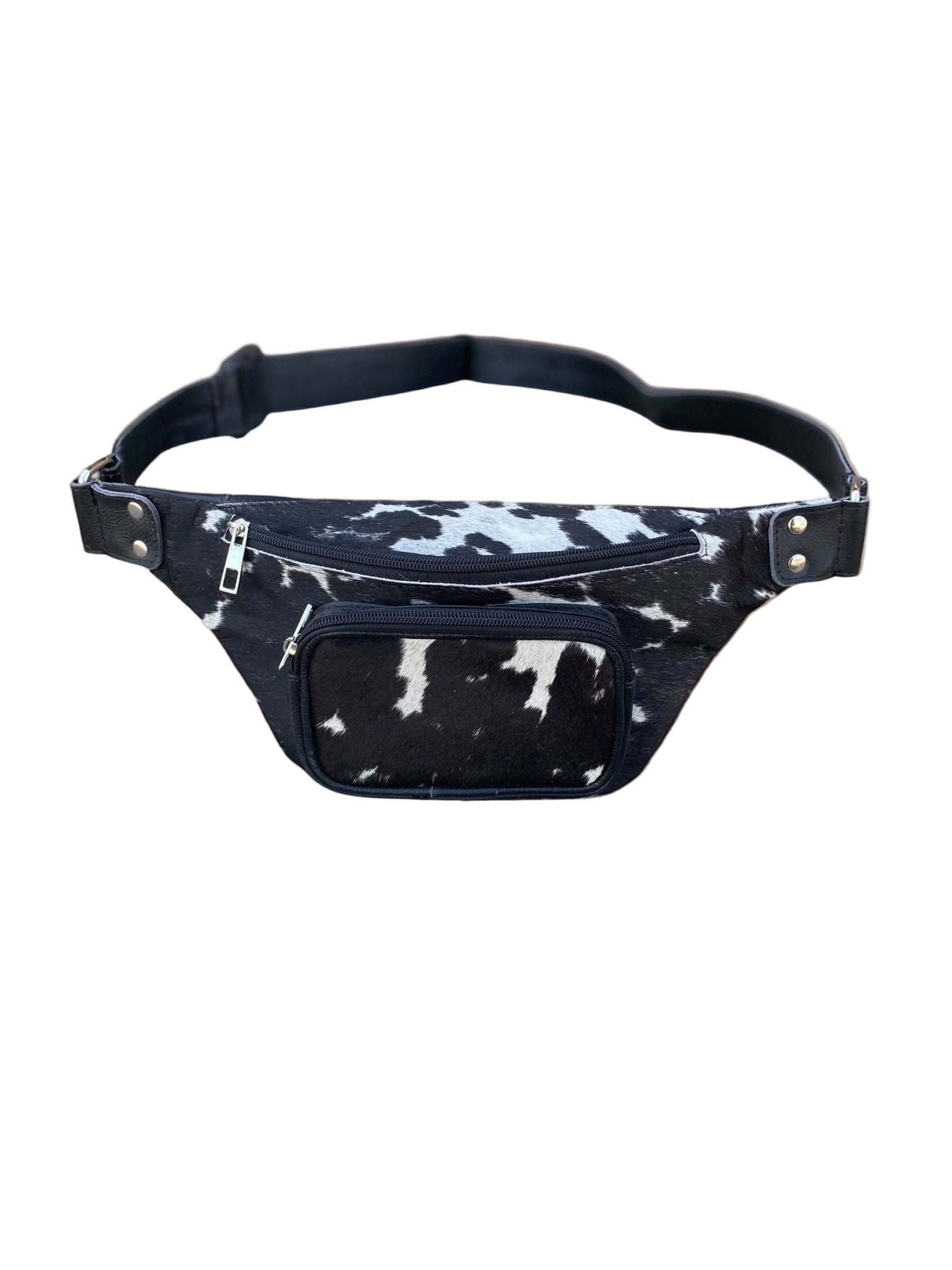 Black Cowhide Fanny Pack - Paranoid Ranch