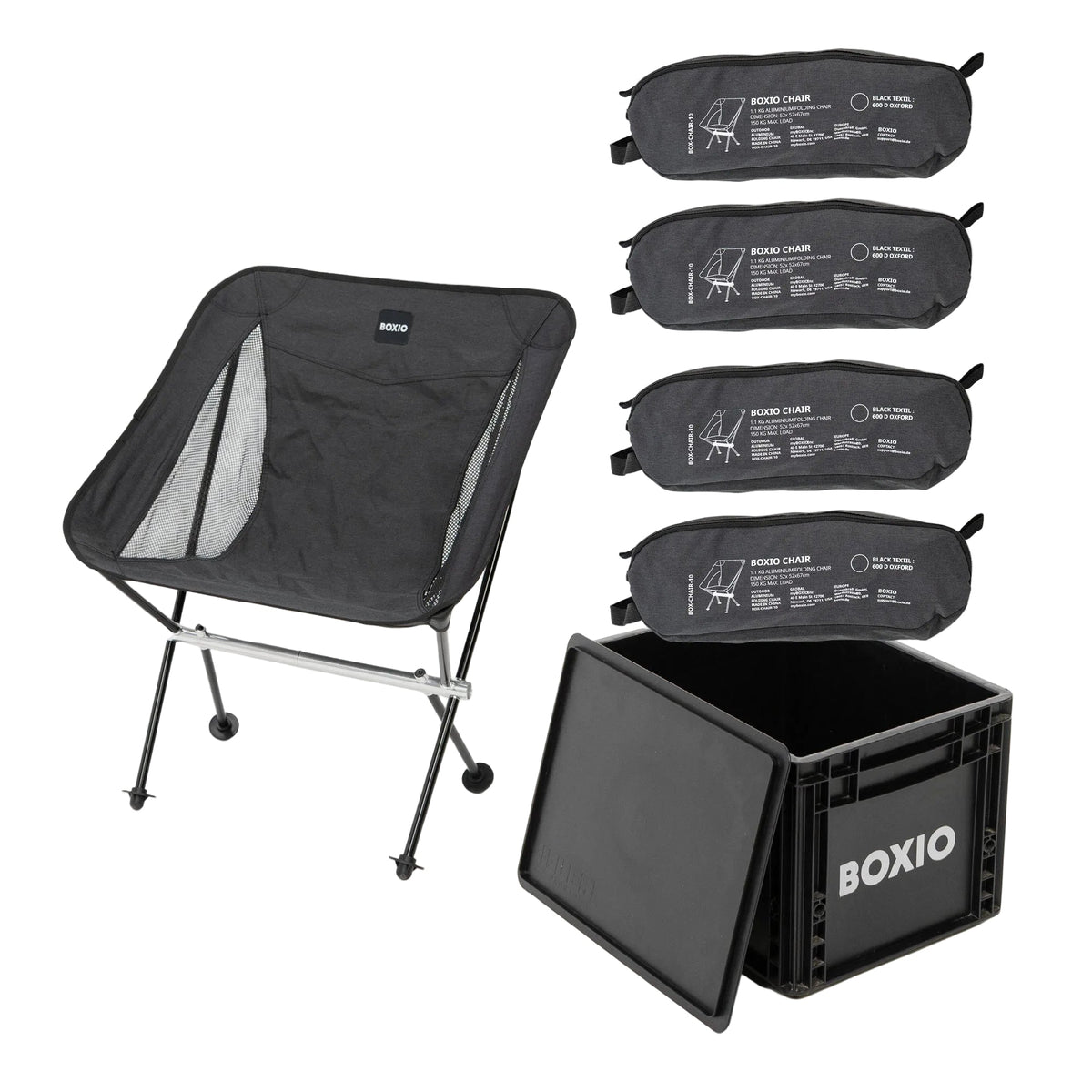 BOXIO CHAIR Set of 4 I set of camping chairs with box - Paranoid Ranch