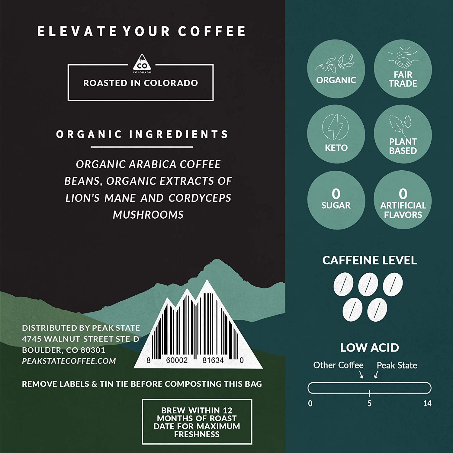 BRAIN SUSTAIN Light Roast - 5lb - Paranoid Ranch