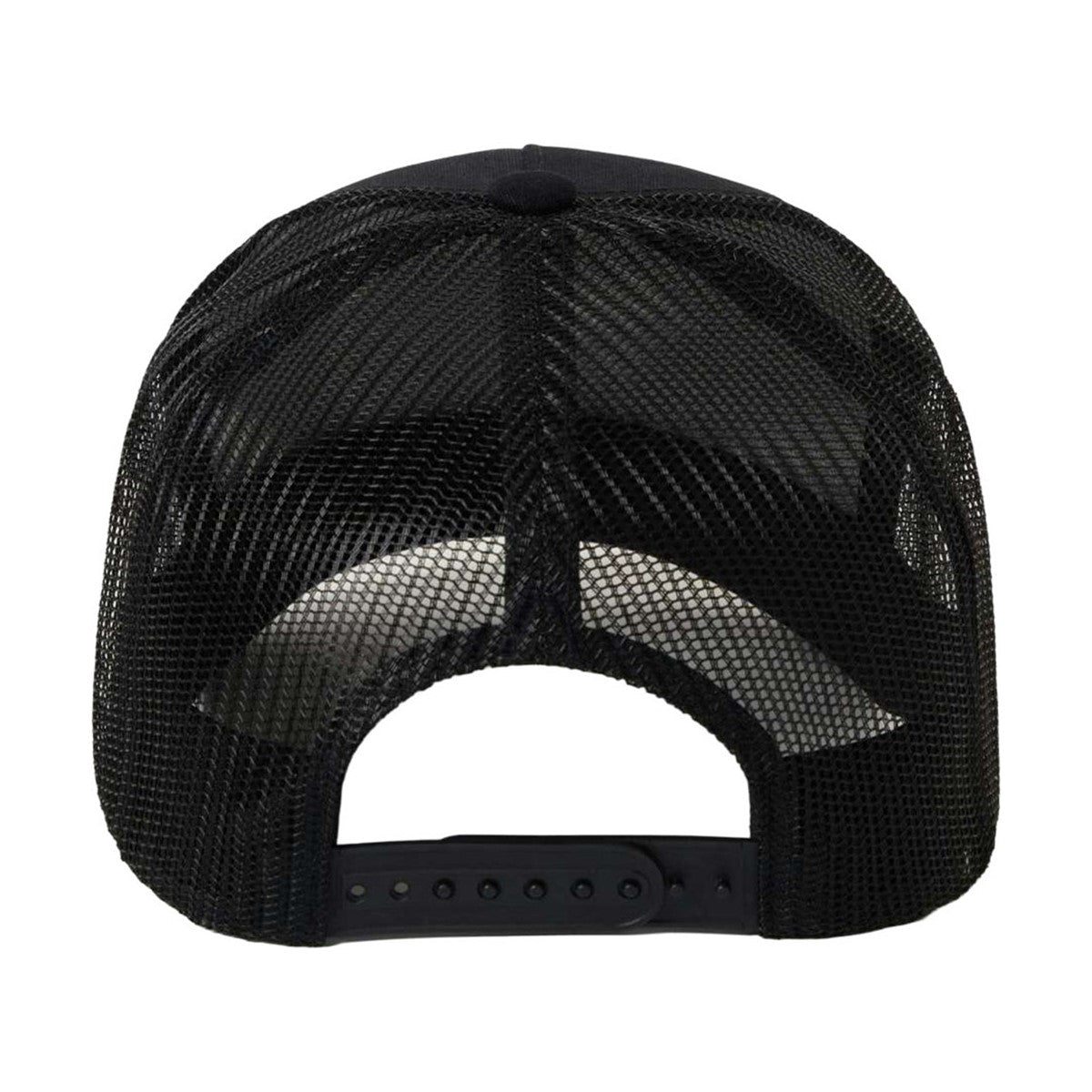 Back view of Brixton Danford Netplus Trucker Hat with breathable mesh panels and adjustable snapback closure.