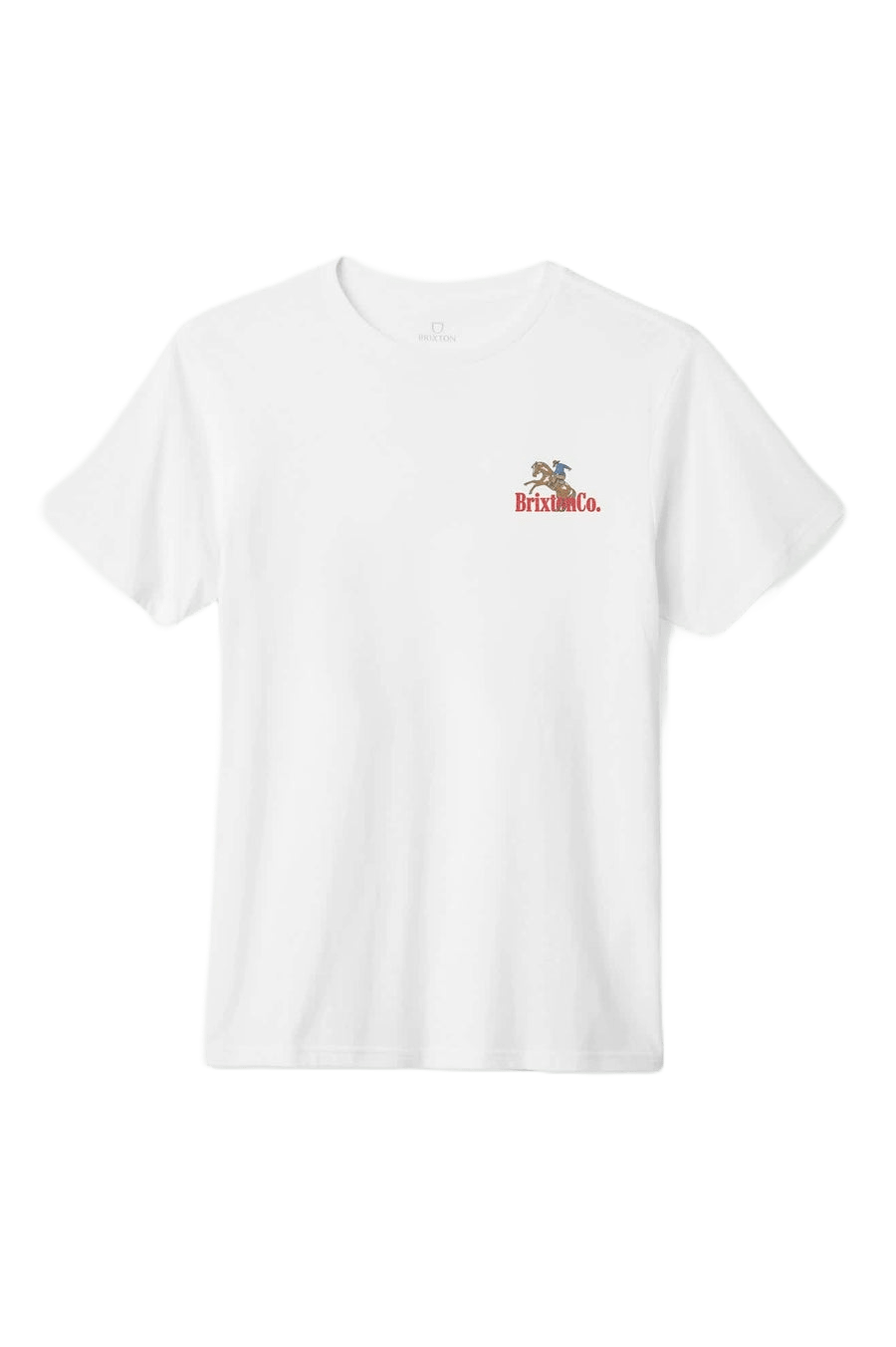 White Inwood Short Sleeve Standard T-Shirt in 100% cotton with left chest embroidery