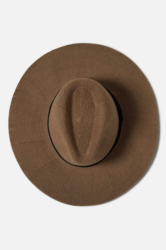 top view of Brixton Lyons Packable Hat showing light stiffness.