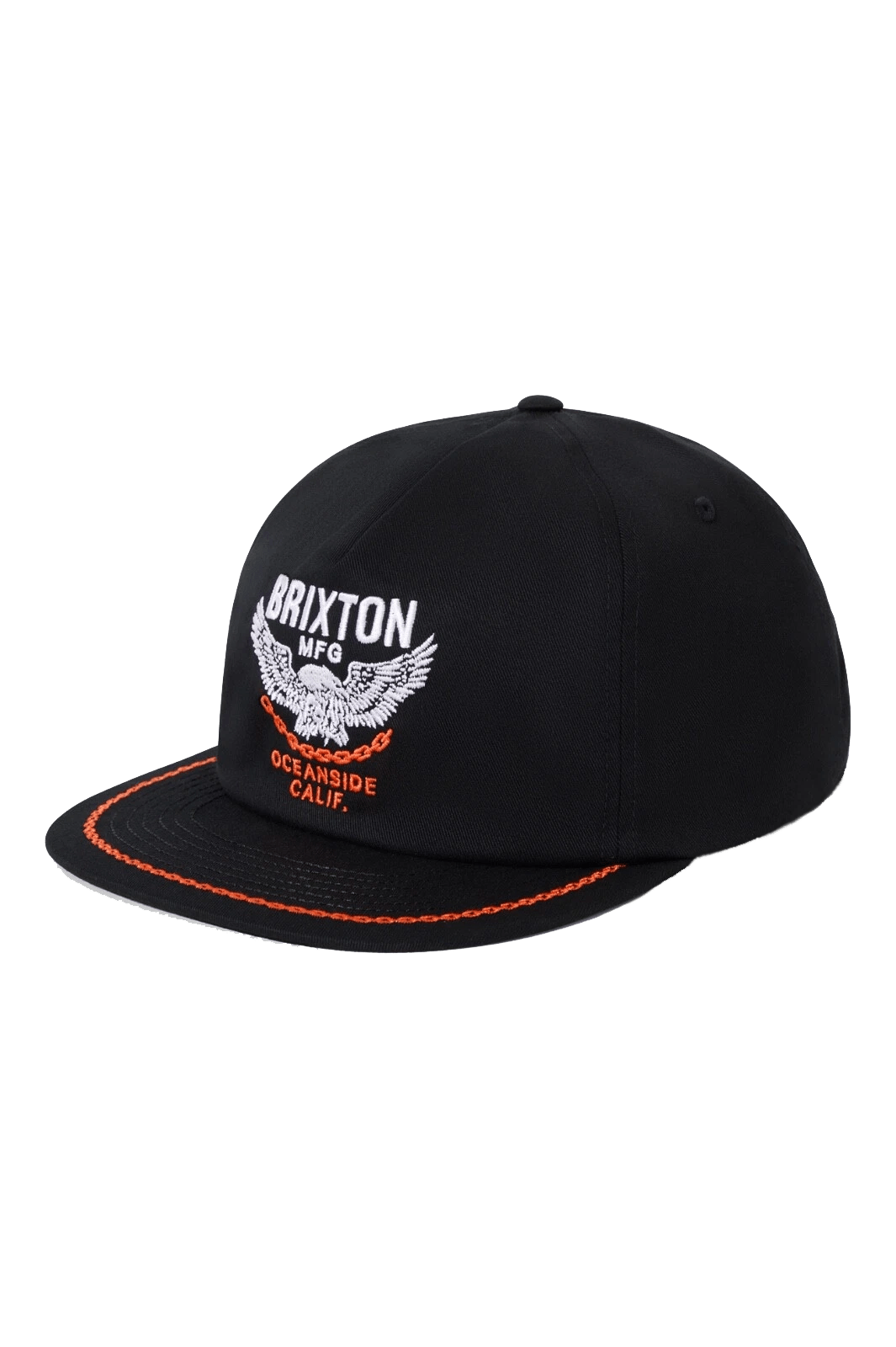 Brixton Waller Snapback in cotton twill, high-profile unstructured 5-panel cap with brim embroidery and adjustable snapback closure.