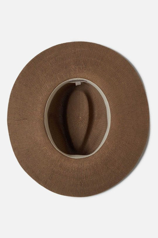 Brixton Lyons Packable Hat with teardrop crown, downtick brim, and internal elastic sweatband.”