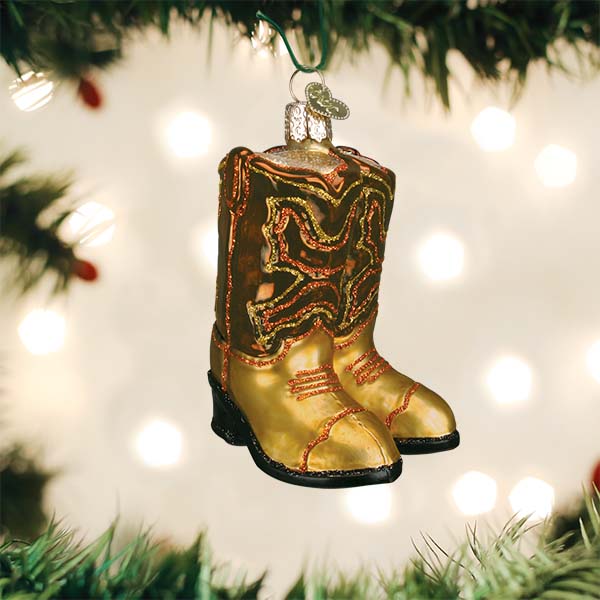 Brown Pair Of Cowboy Boots Ornament - Paranoid Ranch