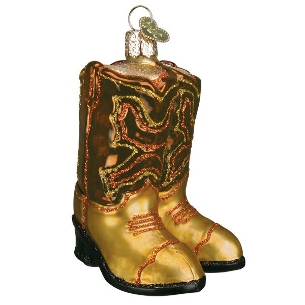 Brown Pair Of Cowboy Boots Ornament - Paranoid Ranch