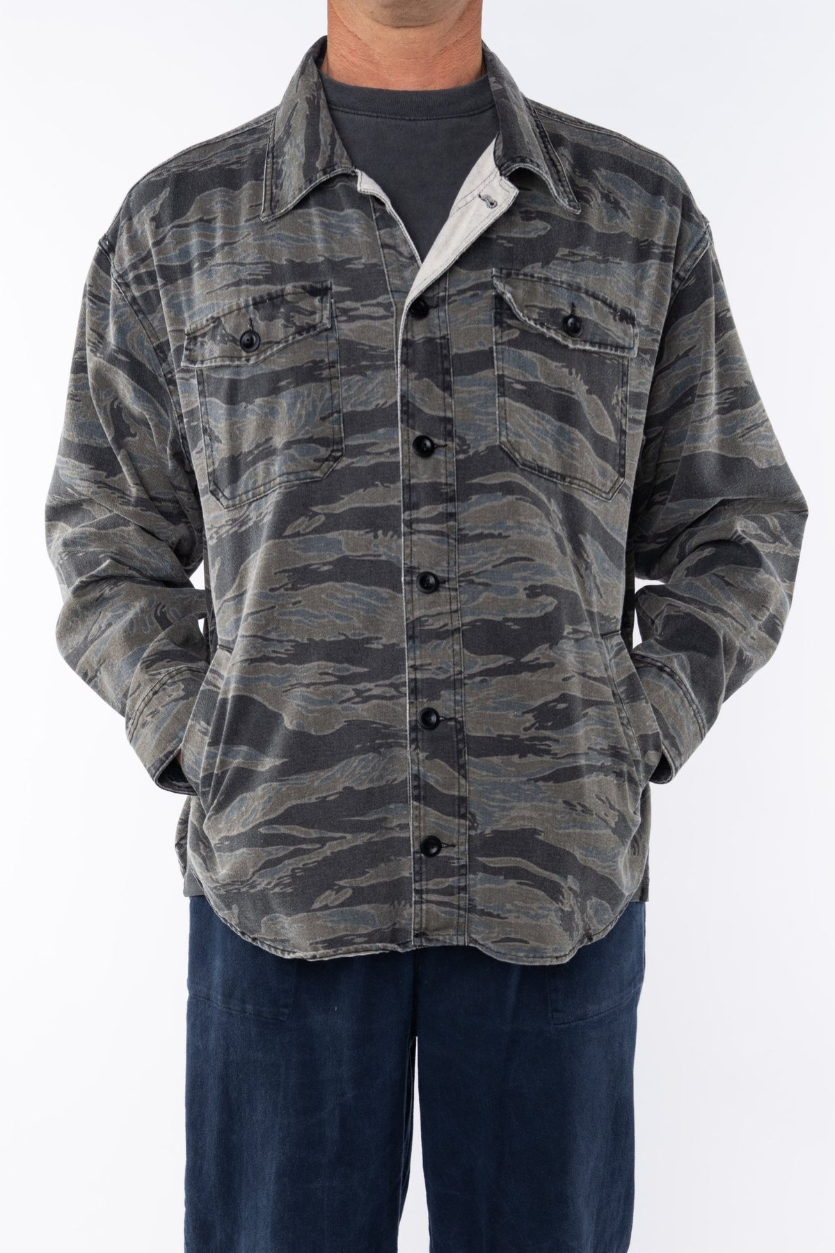 Bucky Camo Split Hem Shirt Jacket - Paranoid Ranch