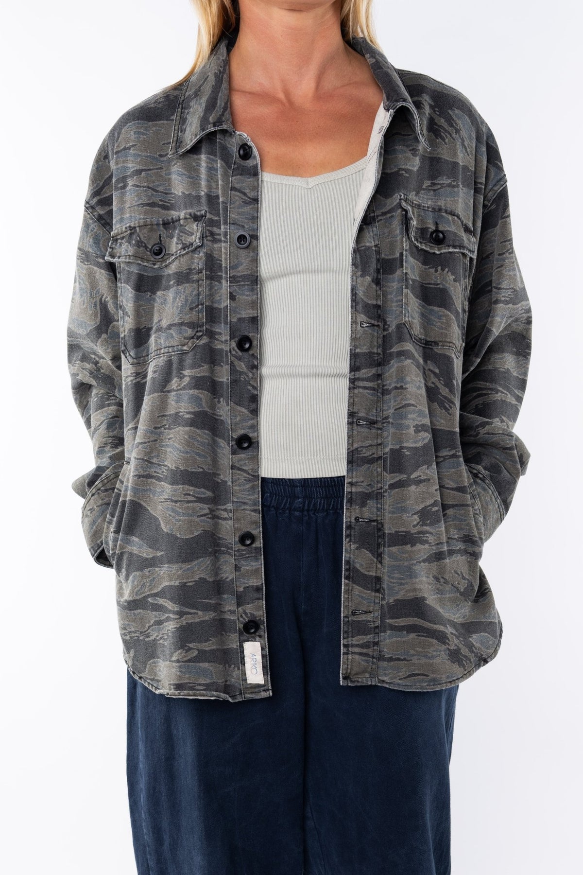 Bucky Camo Split Hem Shirt Jacket - Paranoid Ranch