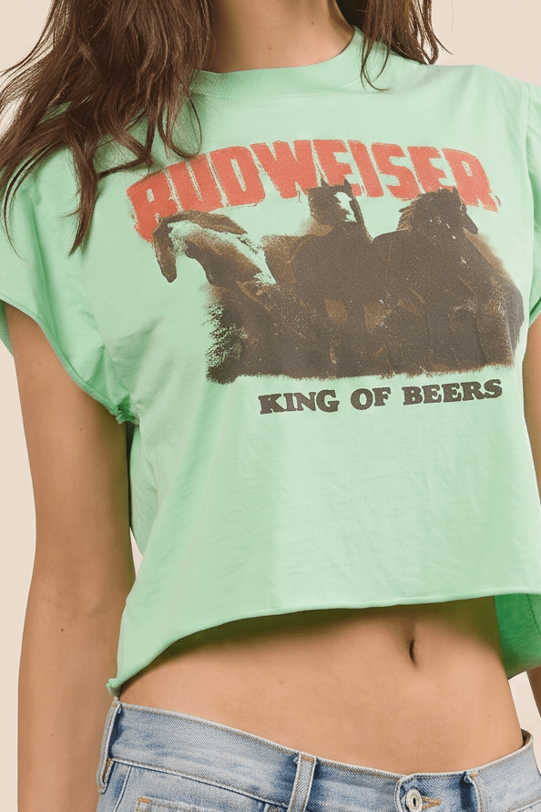 Budweiser Brew Babe Crop Top - Paranoid Ranch