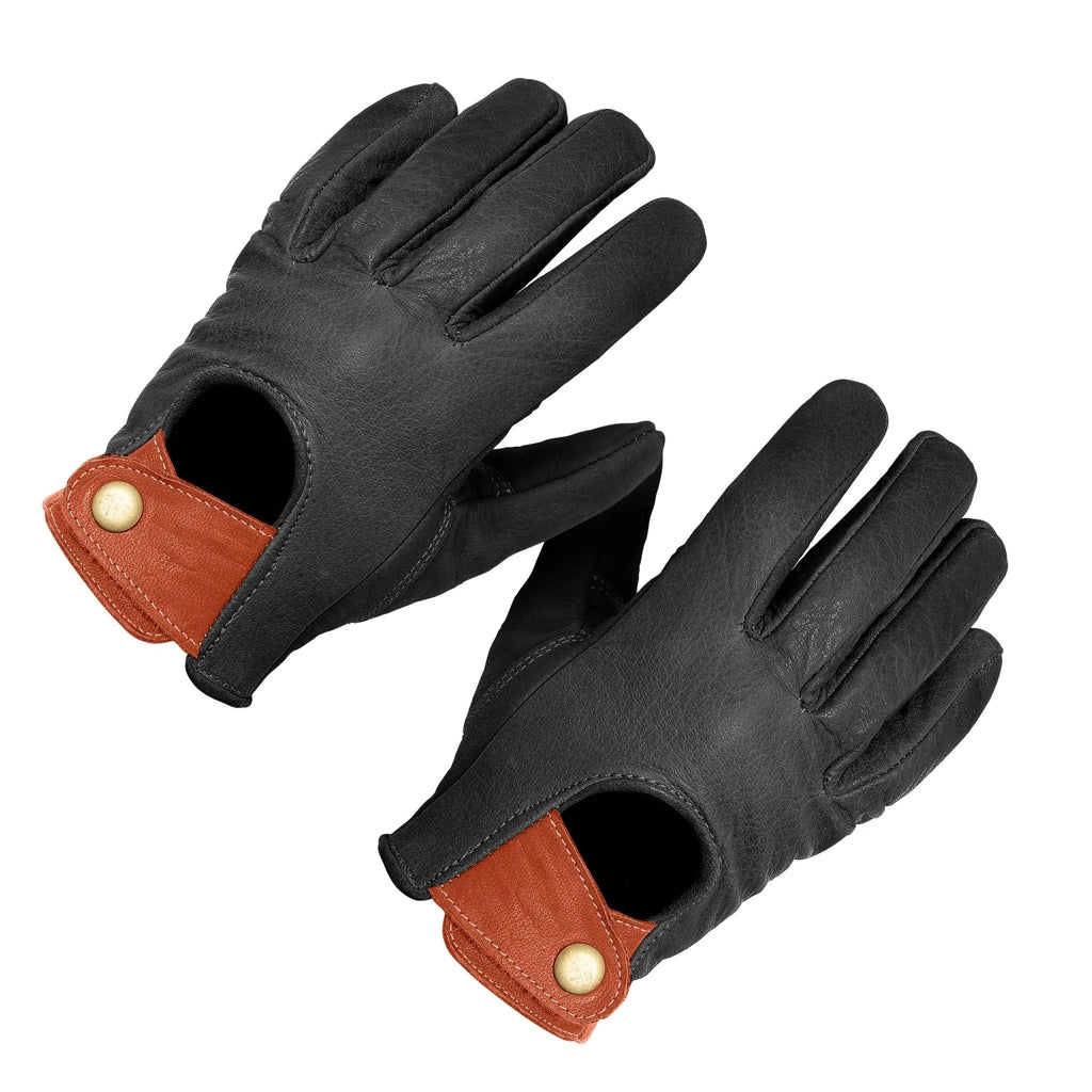 Buffalo Leather Gloves - Pitch Black - Paranoid Ranch