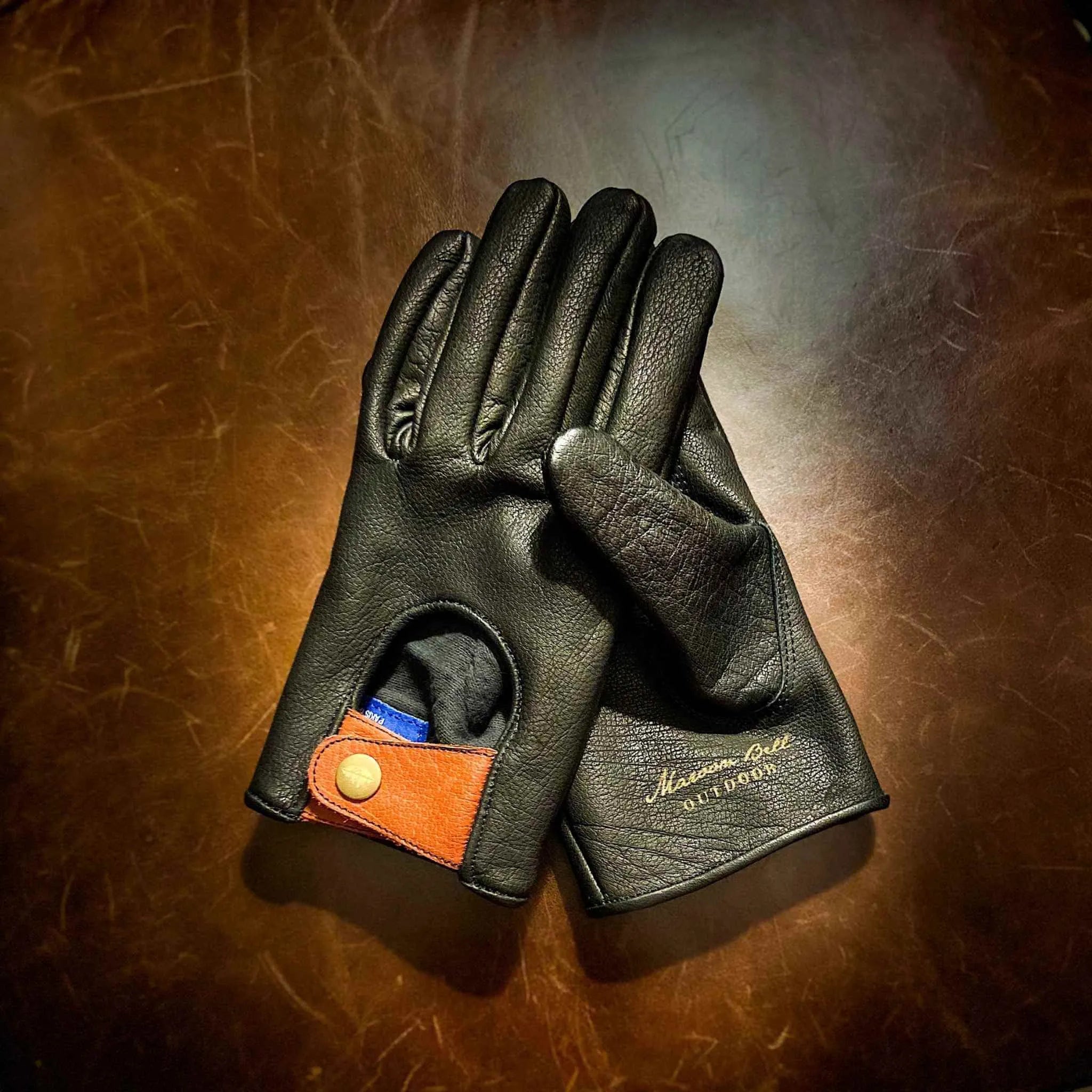 Buffalo Leather Gloves - Pitch Black - Paranoid Ranch