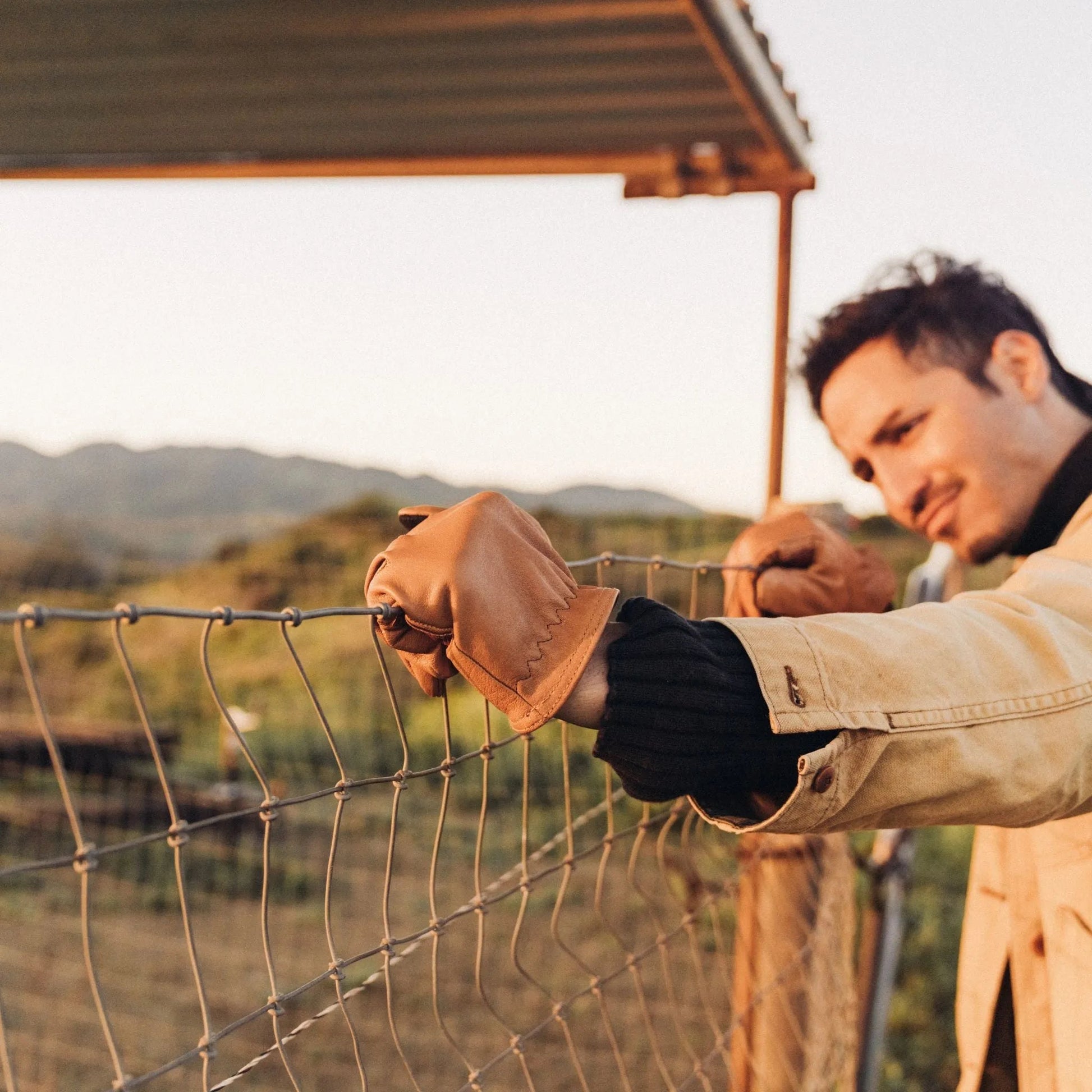 Buffalo Leather Ranching Gloves - Paranoid Ranch