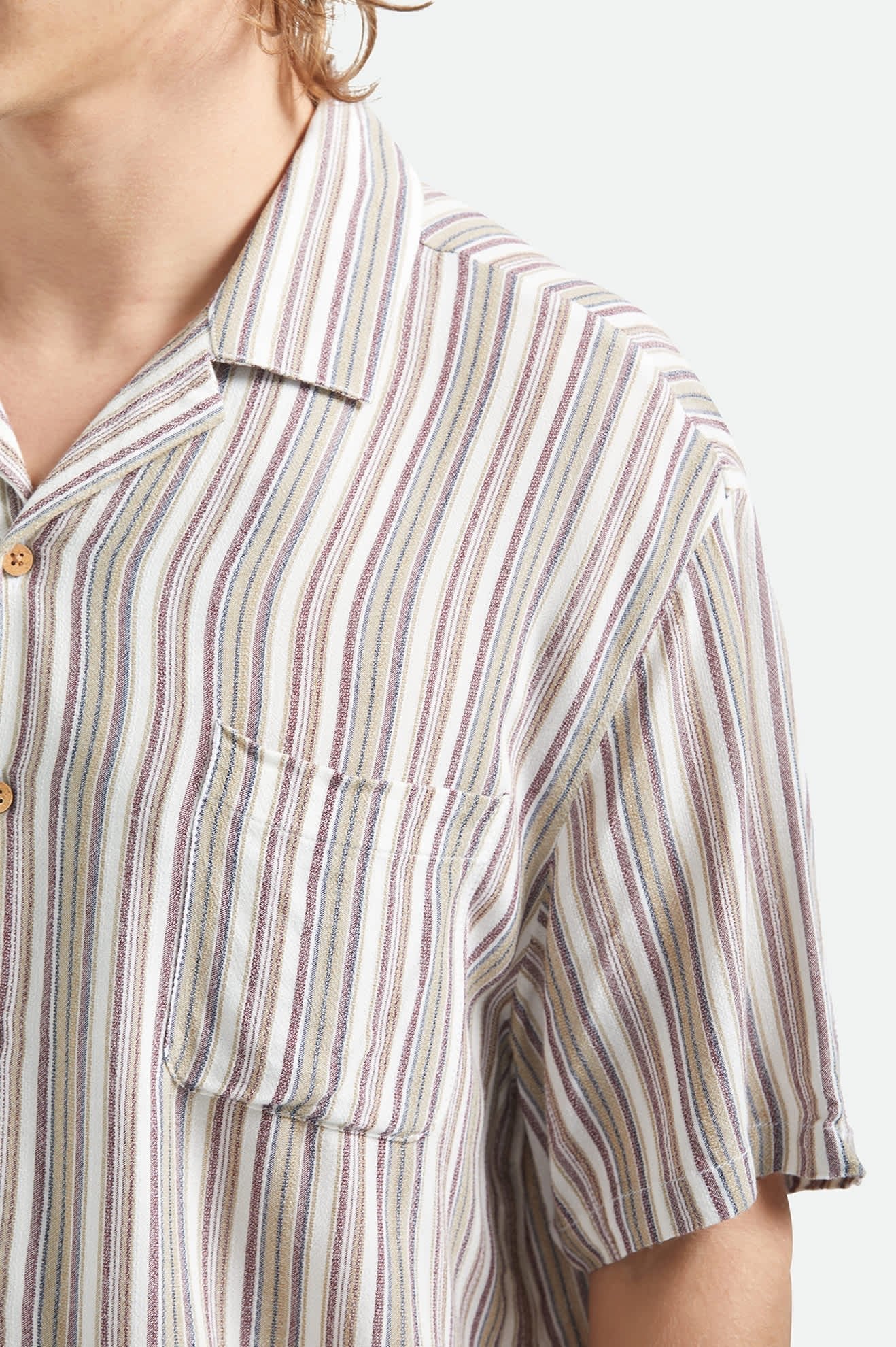 Brixton Bunker Twisted Stripe Camp Collar Shirt | Paranoid Ranch