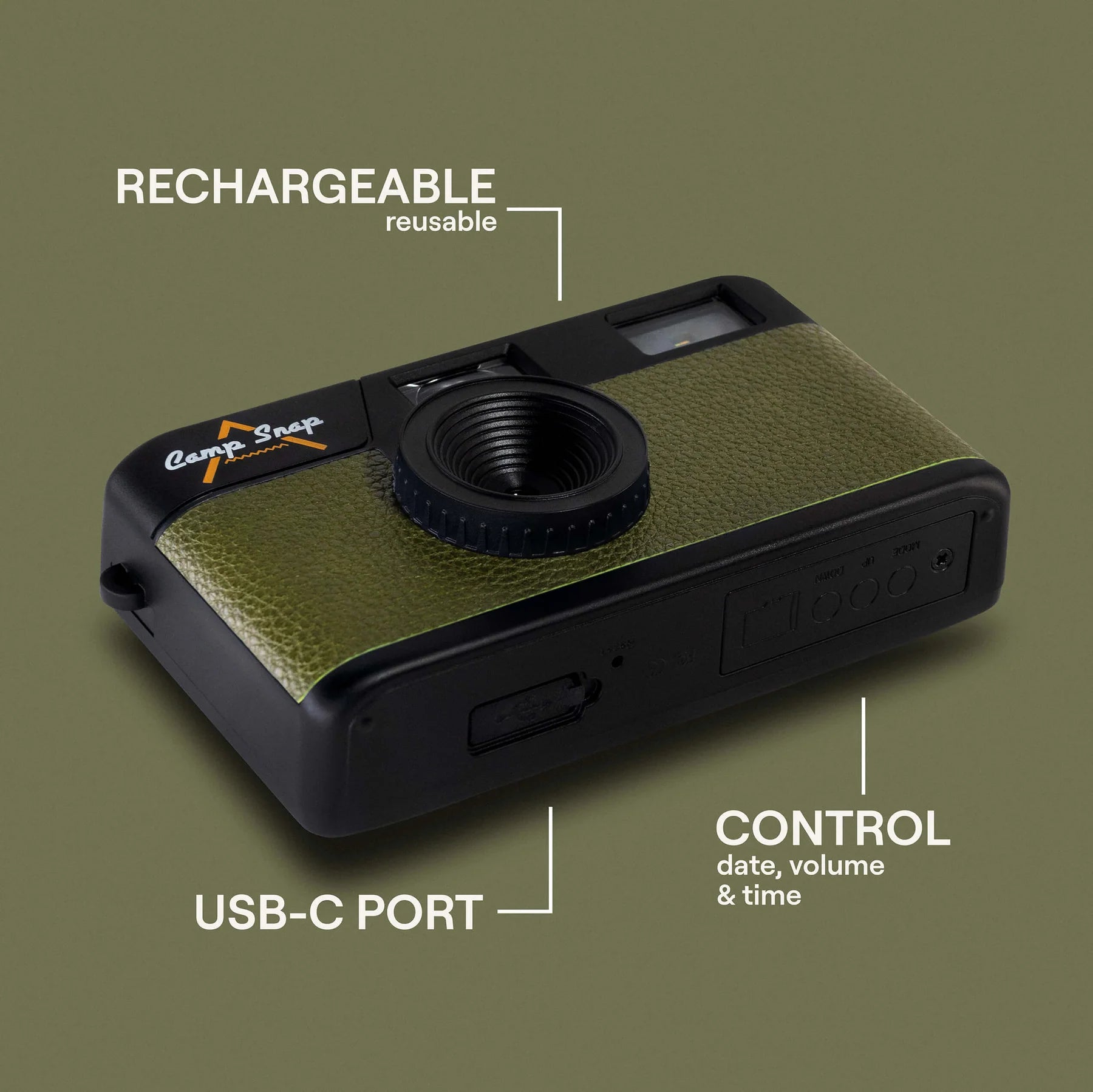 Camp Snap Camera (Screen - Free Digital Camera) - Forest Green - Paranoid Ranch