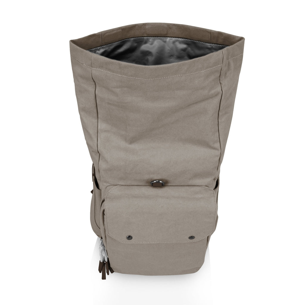 Carmel Roll Top Picnic Backpack Cooler with Utensil Set & Glass Water Bottles - Paranoid Ranch