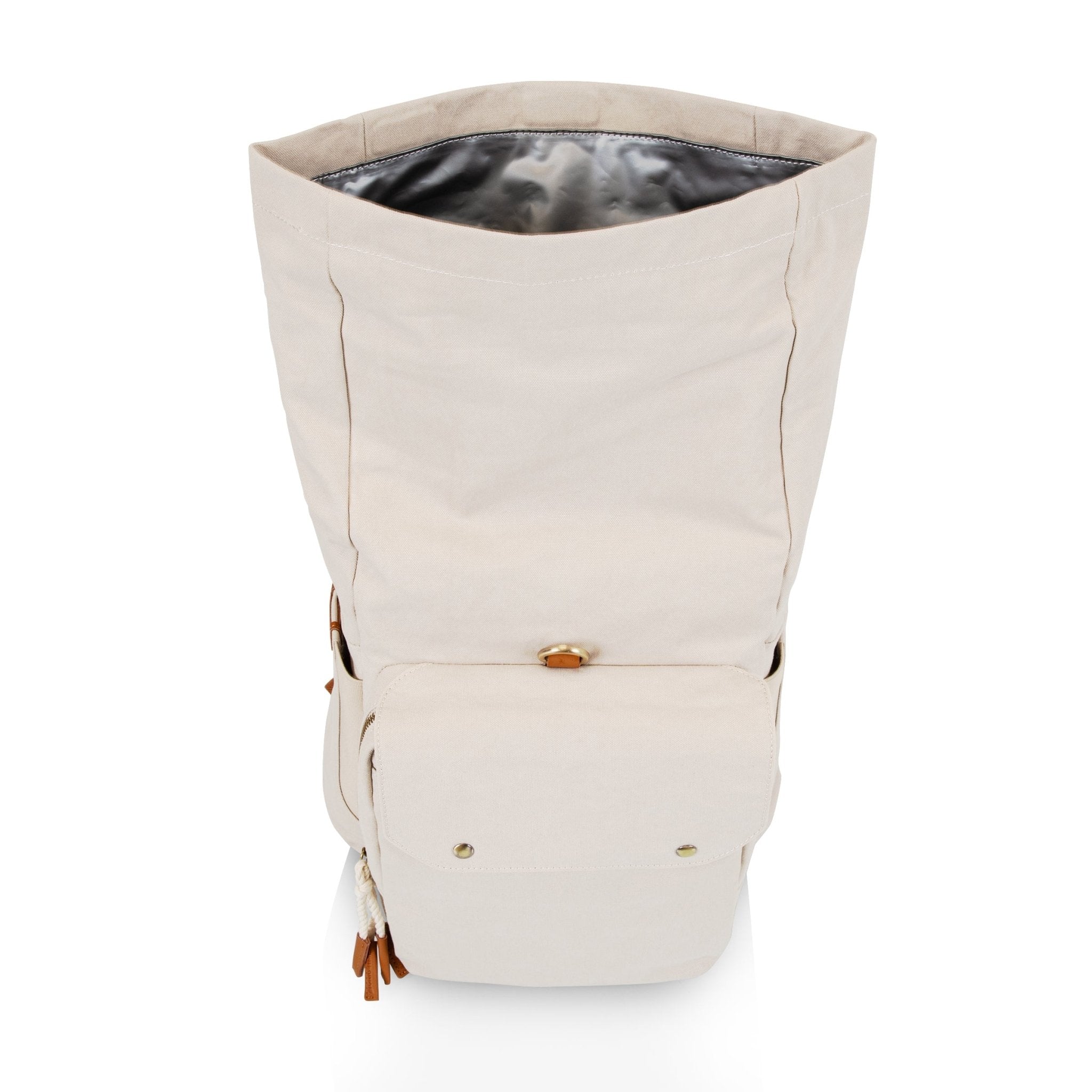 Carmel Roll Top Picnic Backpack Cooler with Utensil Set & Glass Water Bottles - Paranoid Ranch