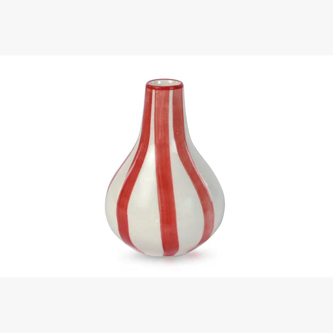Ceramic Stripe Vase - Red - Paranoid Ranch
