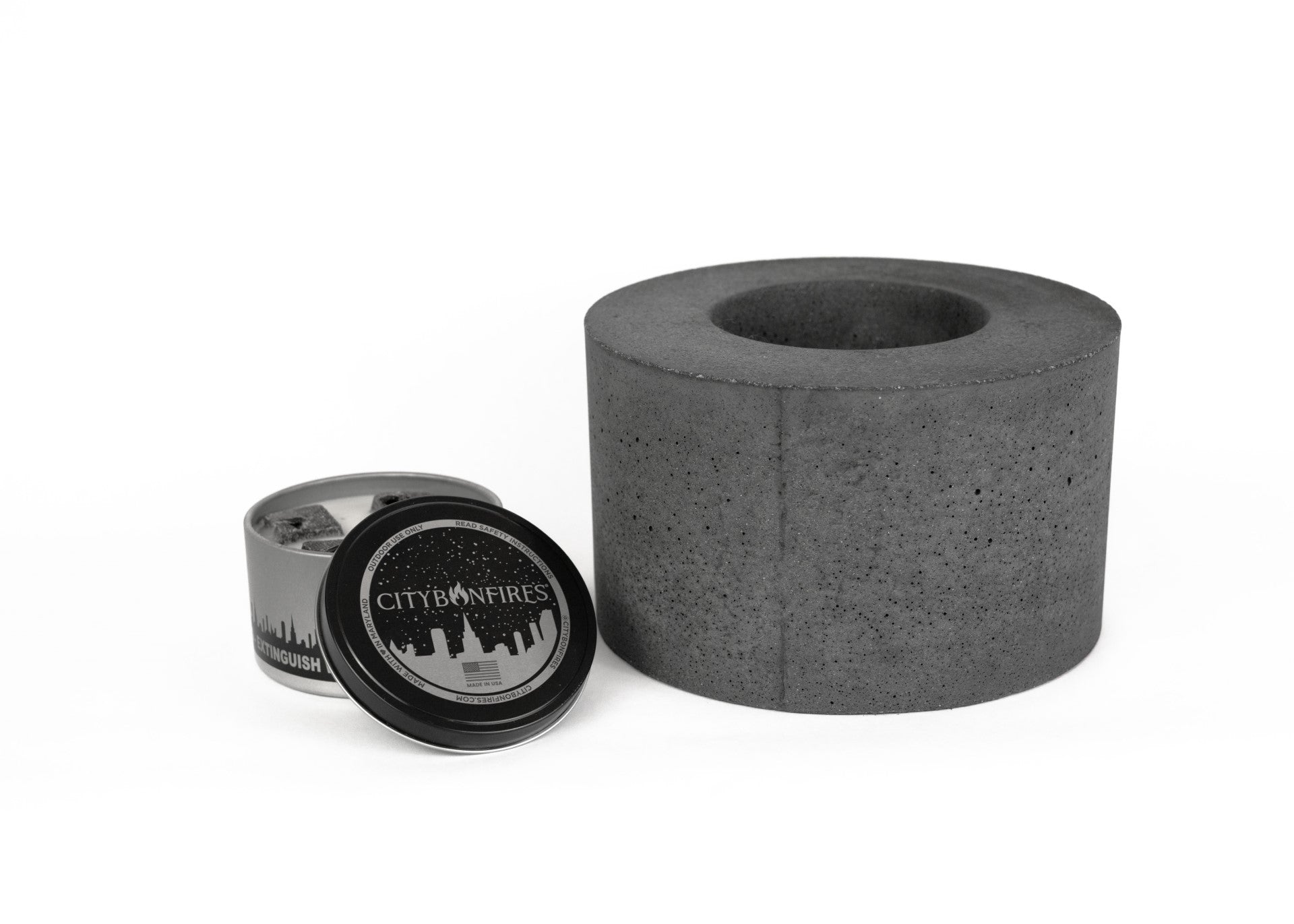 Classic Cylinder Concrete Fire Pit - Paranoid Ranch