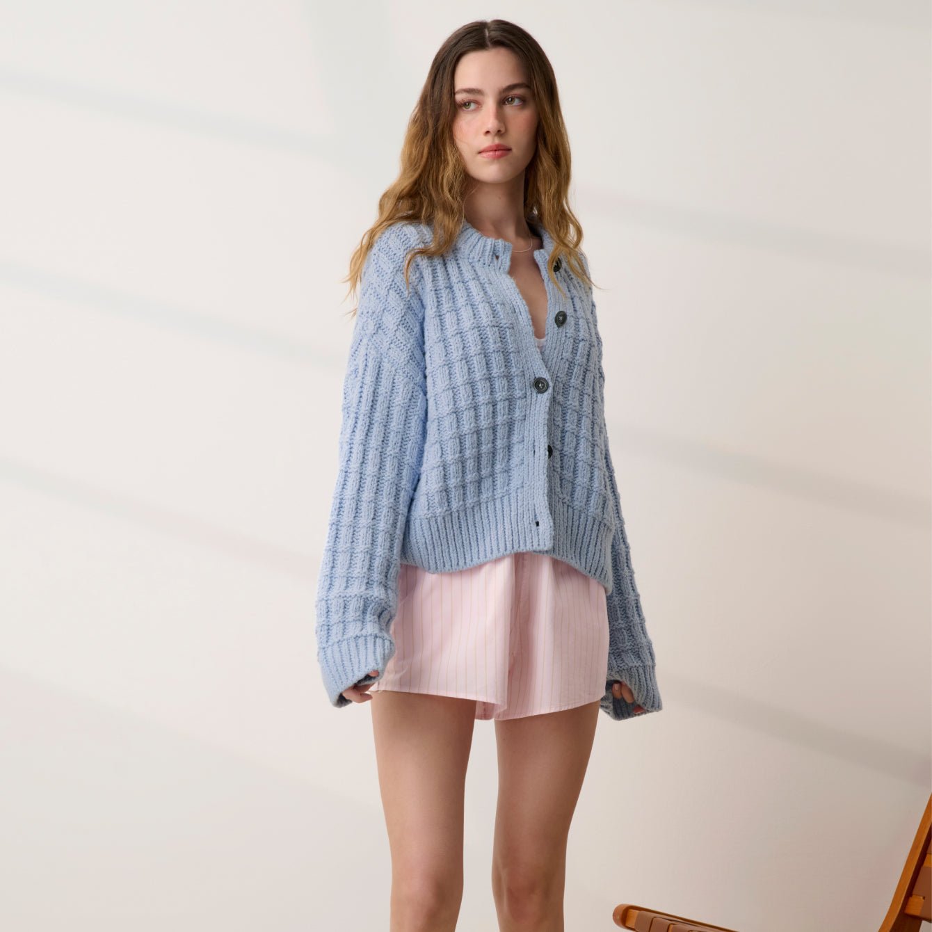 Cloud Cotton Basket Stitch Cardigan - Paranoid Ranch