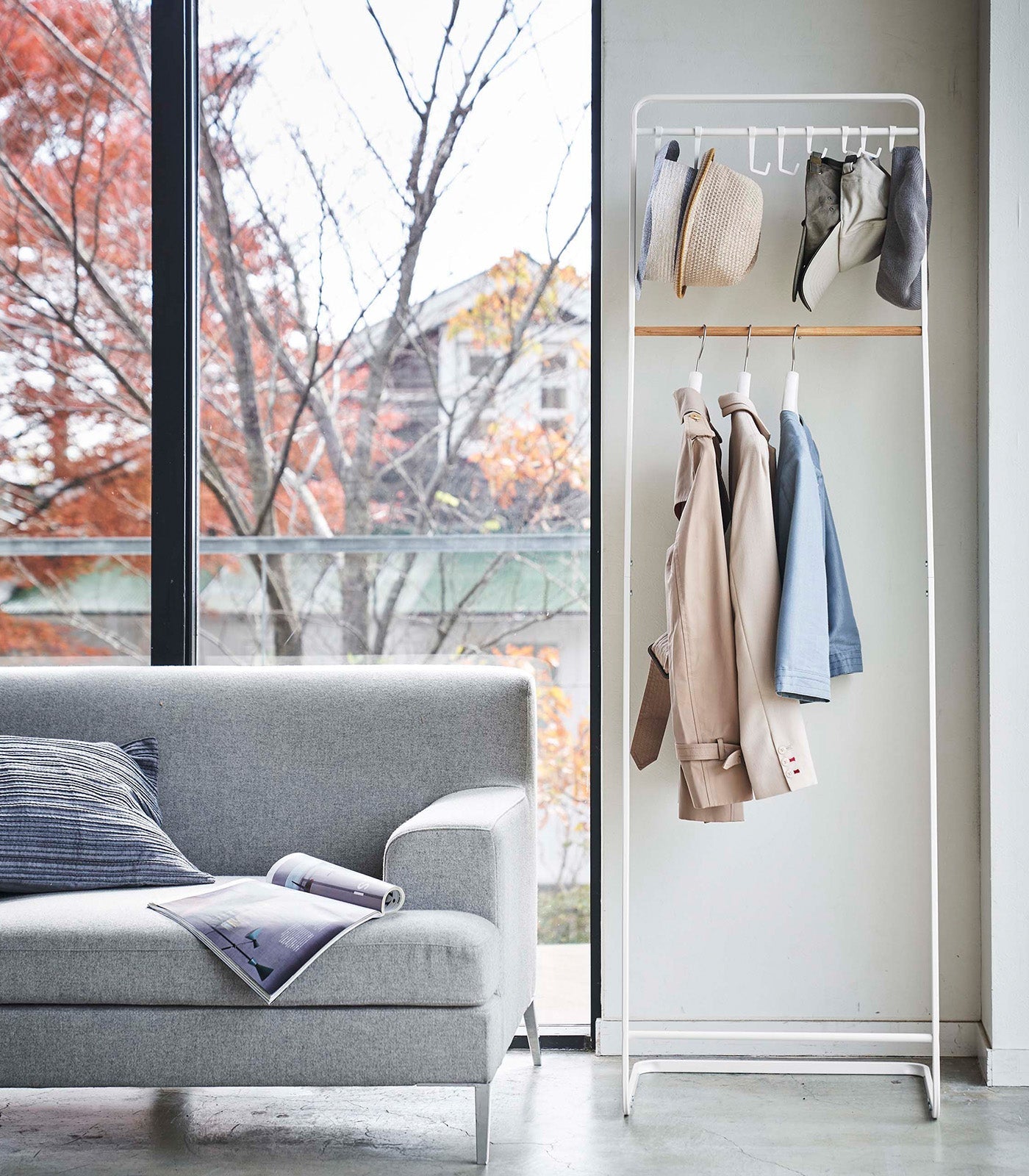 Coat Rack with Hat Storage (66" H) - Steel + Wood - Paranoid Ranch
