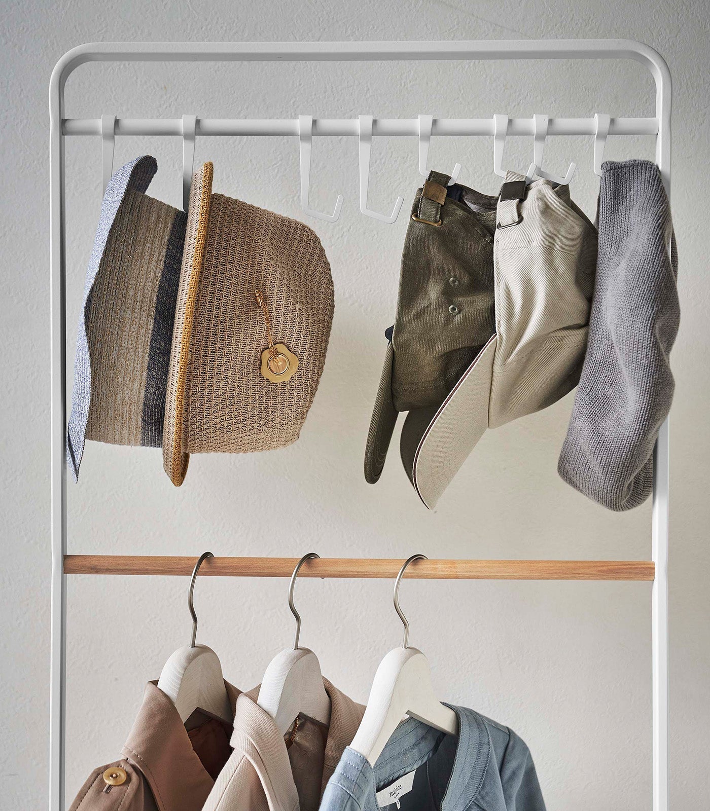 Coat Rack with Hat Storage (66" H) - Steel + Wood - Paranoid Ranch
