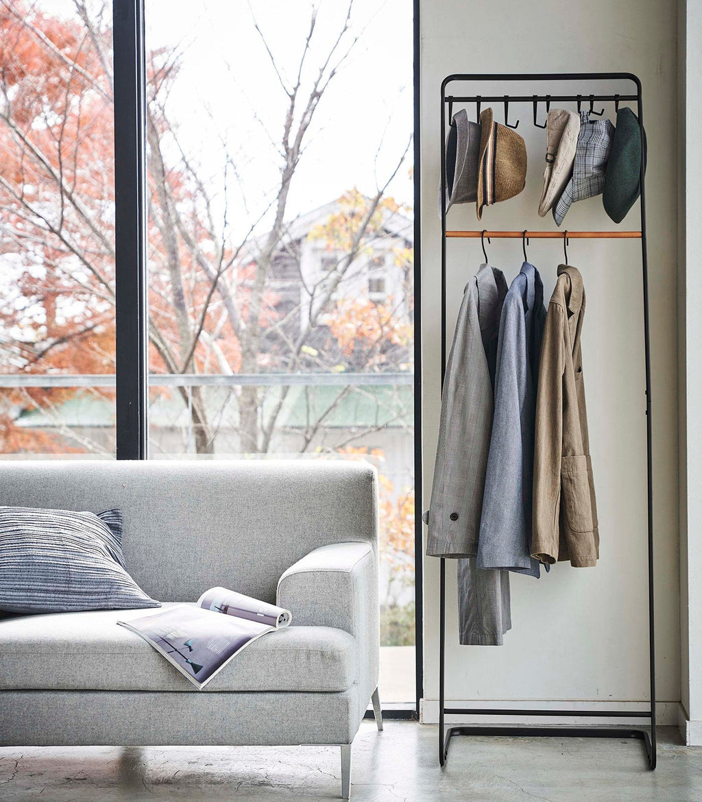 Coat Rack with Hat Storage (66" H) - Steel + Wood - Paranoid Ranch