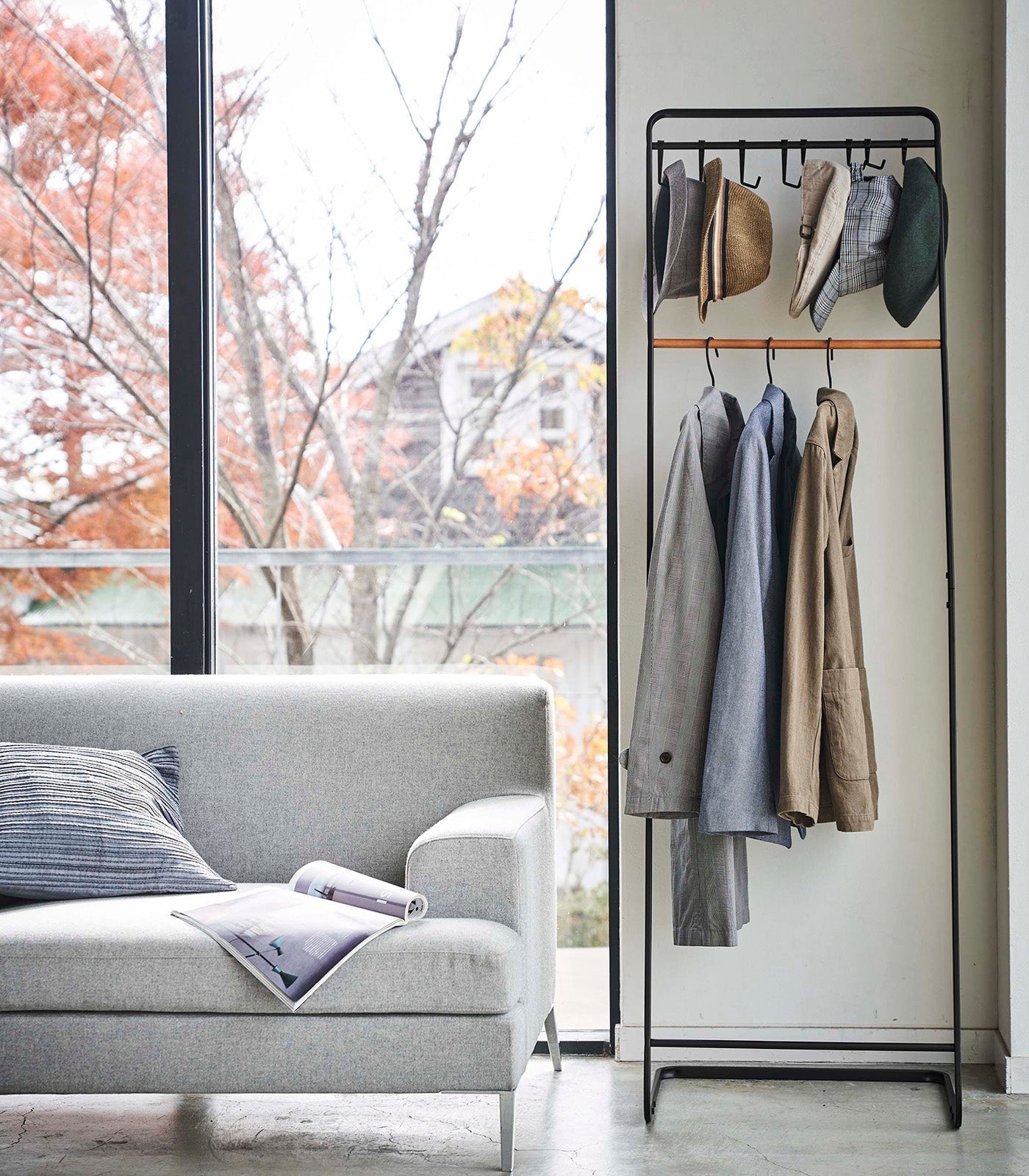 Coat Rack with Hat Storage (66" H) - Steel + Wood - Paranoid Ranch