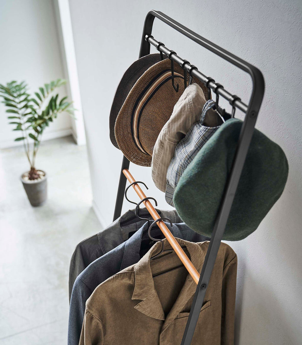 Coat Rack with Hat Storage (66" H) - Steel + Wood - Paranoid Ranch