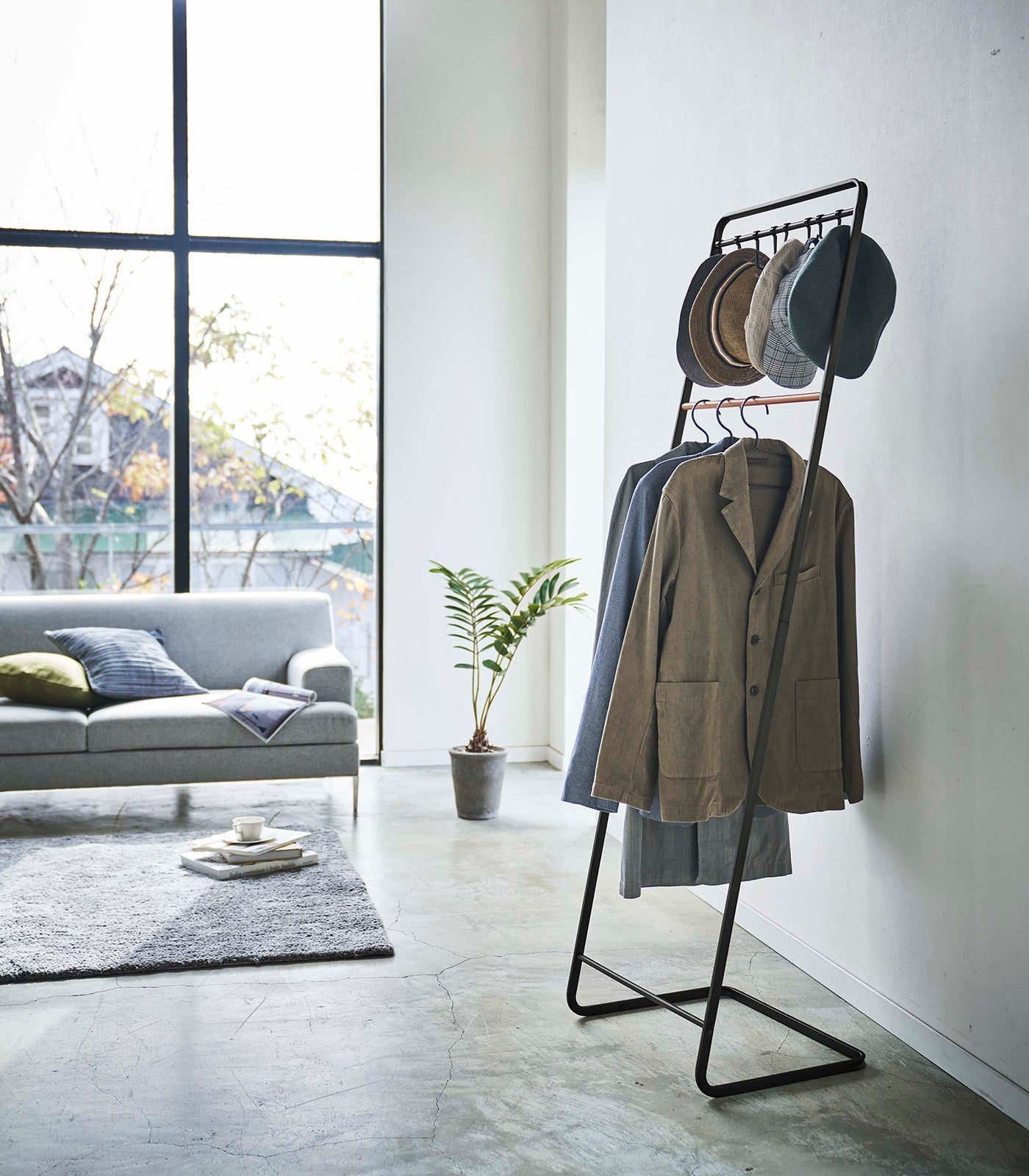 Coat Rack with Hat Storage (66" H) - Steel + Wood - Paranoid Ranch