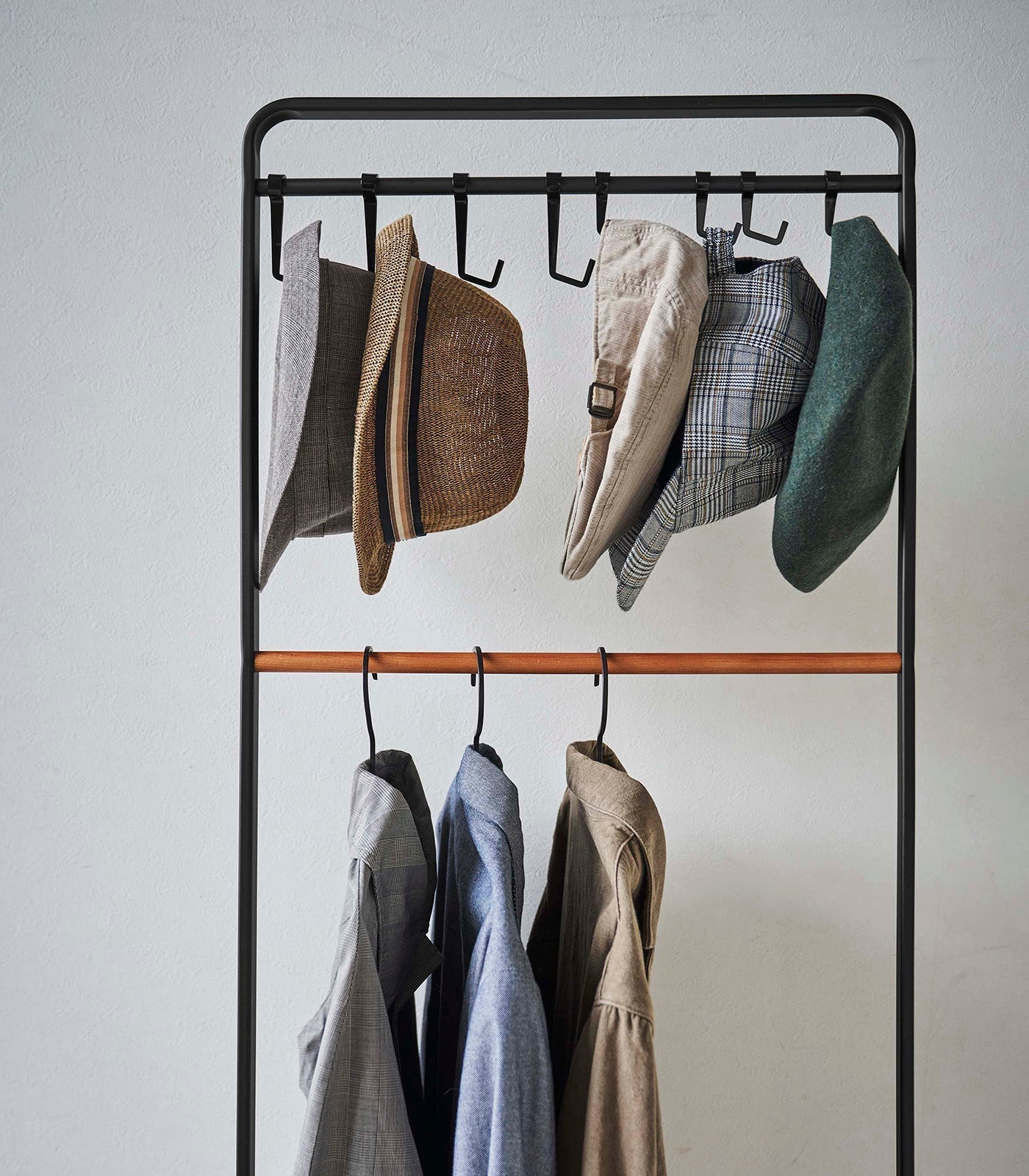 Coat Rack with Hat Storage (66" H) - Steel + Wood - Paranoid Ranch