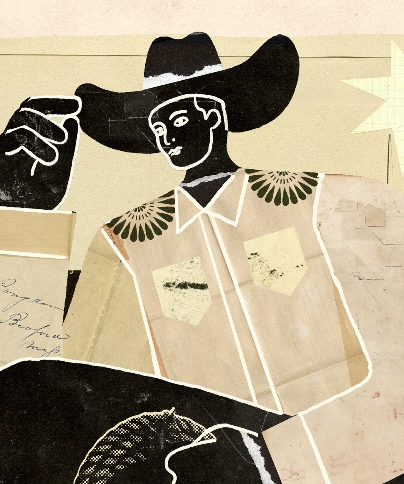 Collage Cowboy 2 Print - Paranoid Ranch