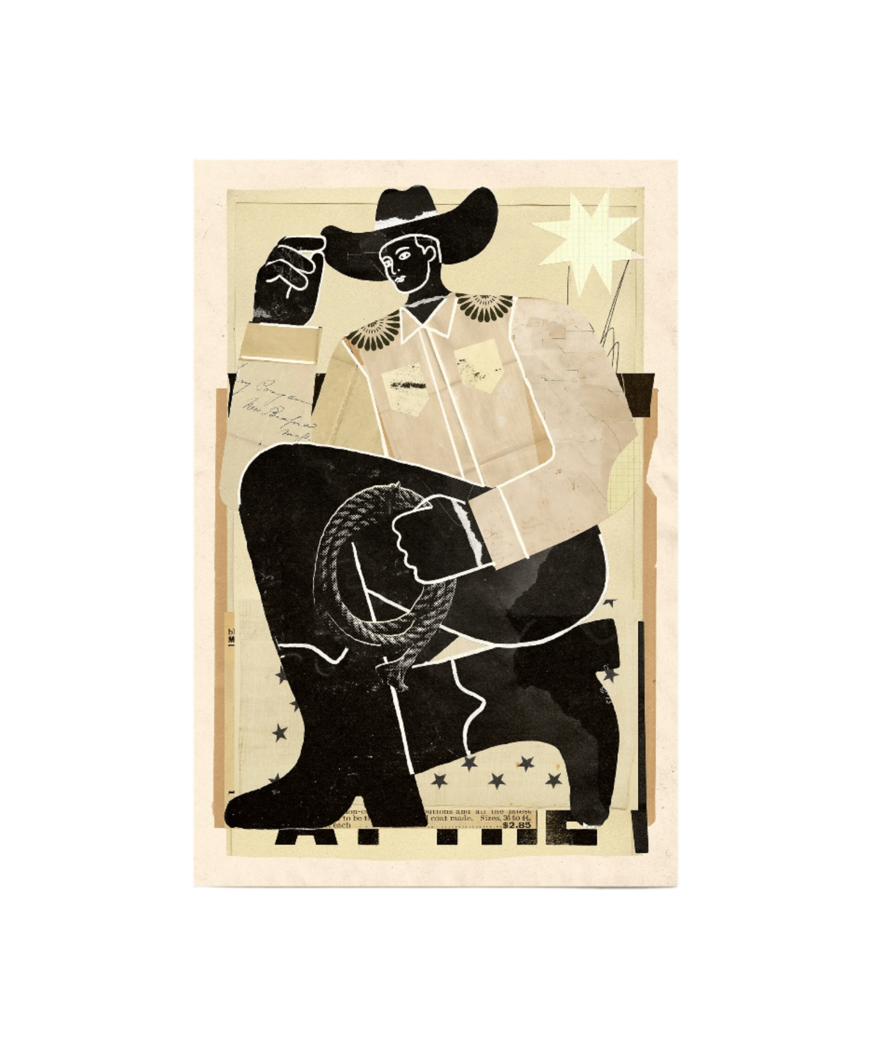 Collage Cowboy 2 Print - Paranoid Ranch