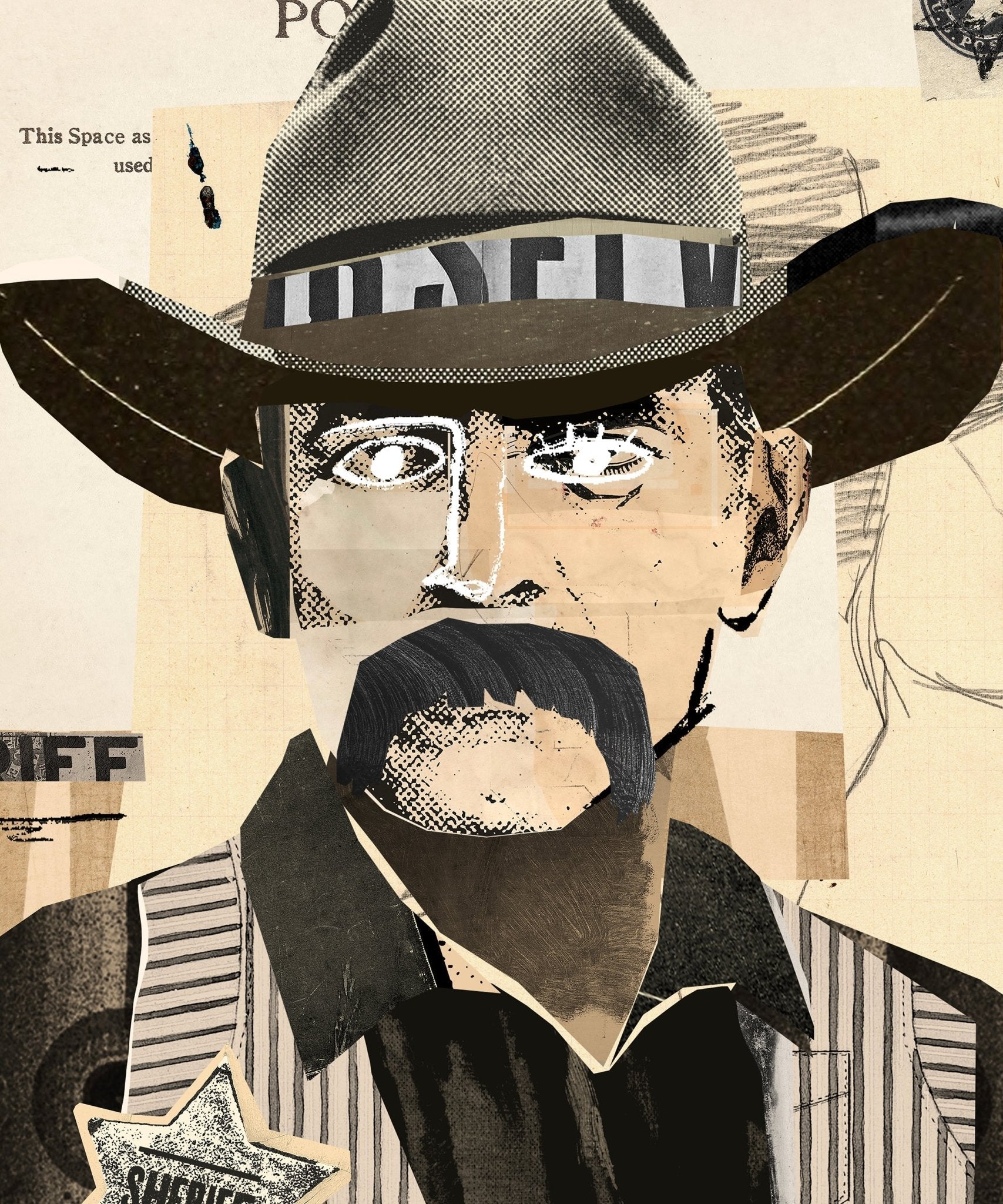 Collage Cowboy 4 Print - Paranoid Ranch