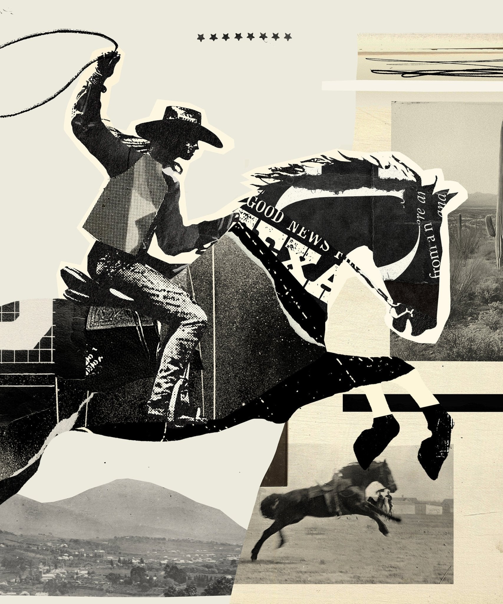 Collage Cowgirl 3 Print - Paranoid Ranch