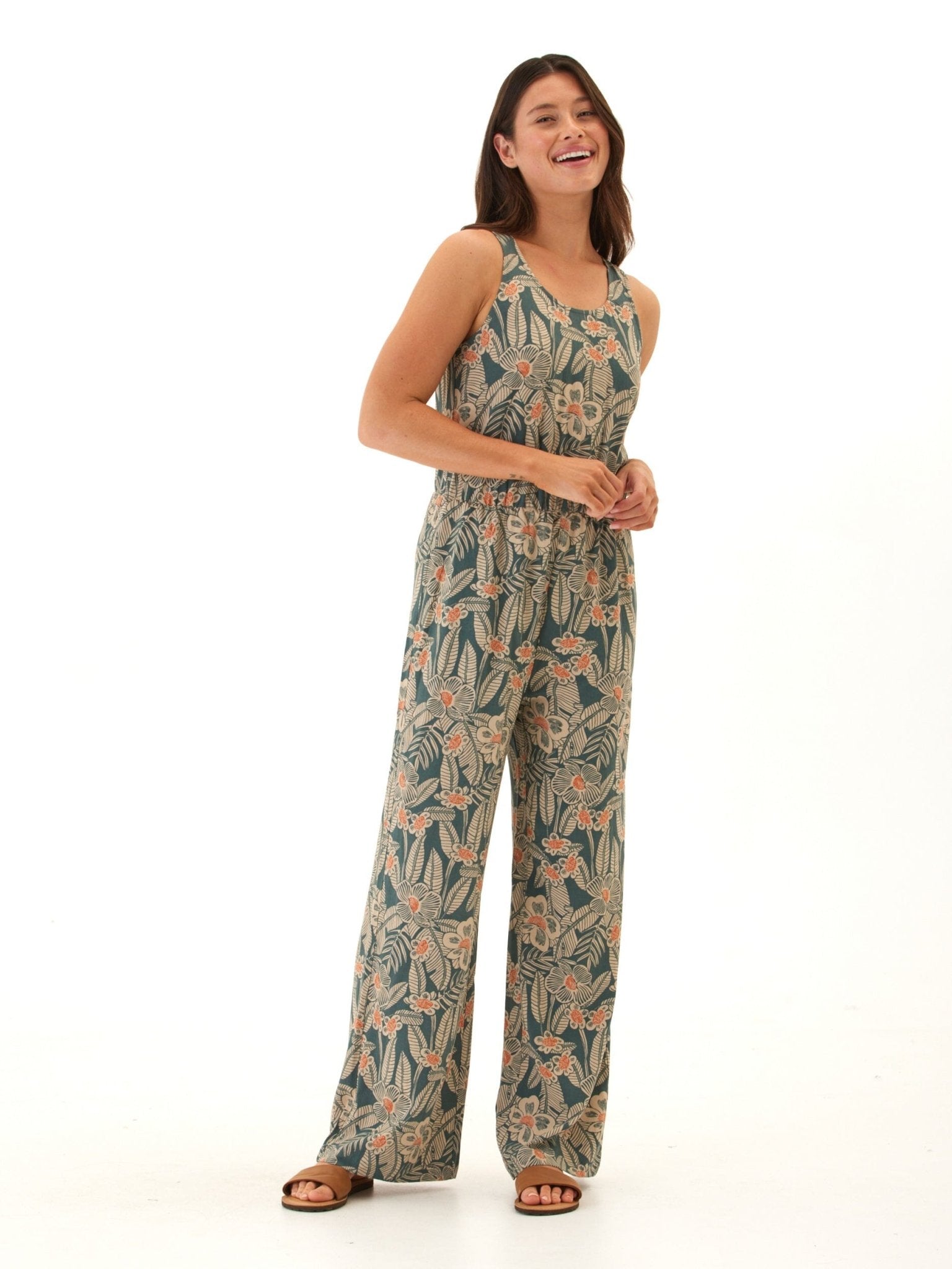 Colleen Island Flora Print Woven Jumpsuit - Paranoid Ranch