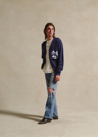 Collegiate Cardigan | Navy - Paranoid Ranch