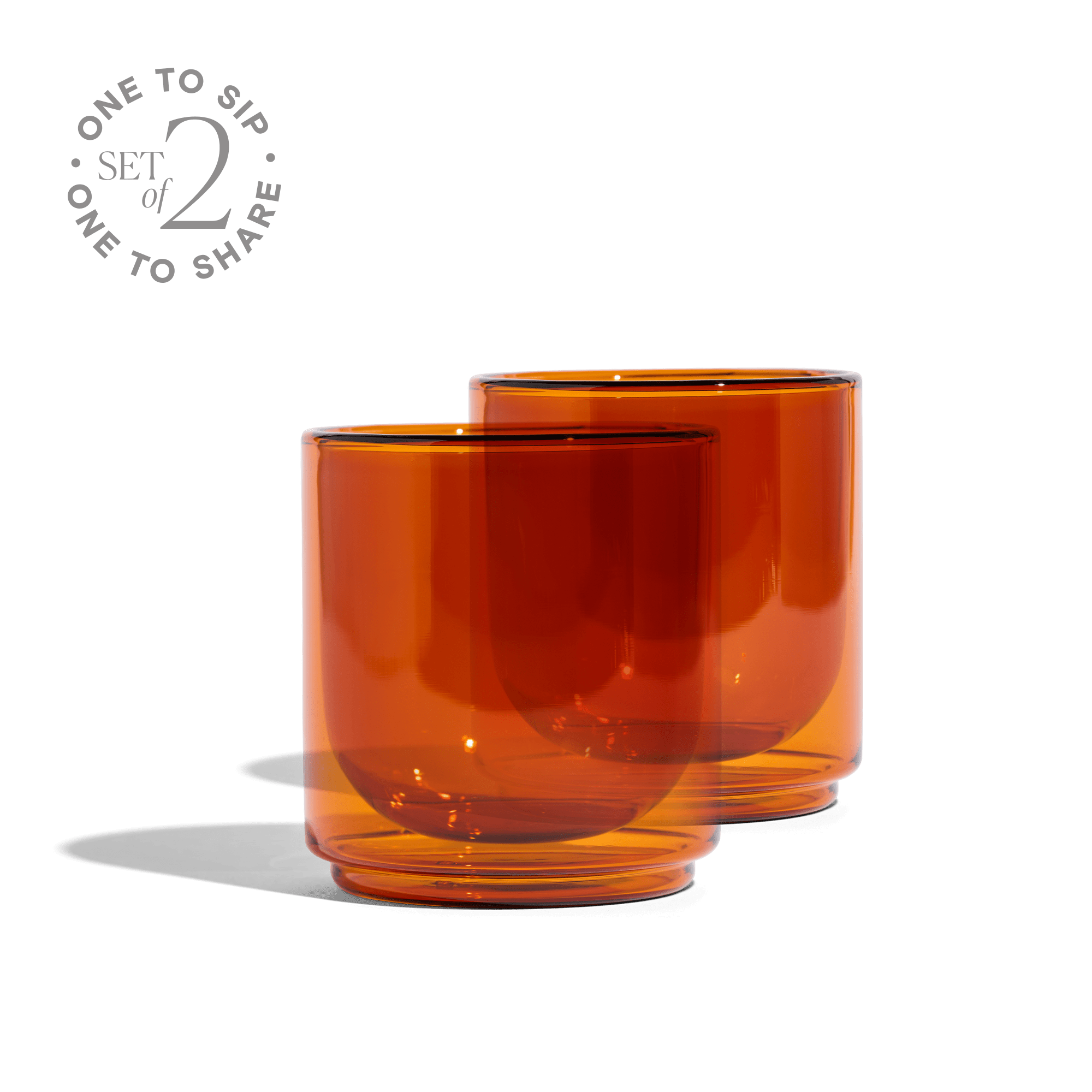 Cove 10oz Glass Tumbler - Set of 2 - Amber - Paranoid Ranch