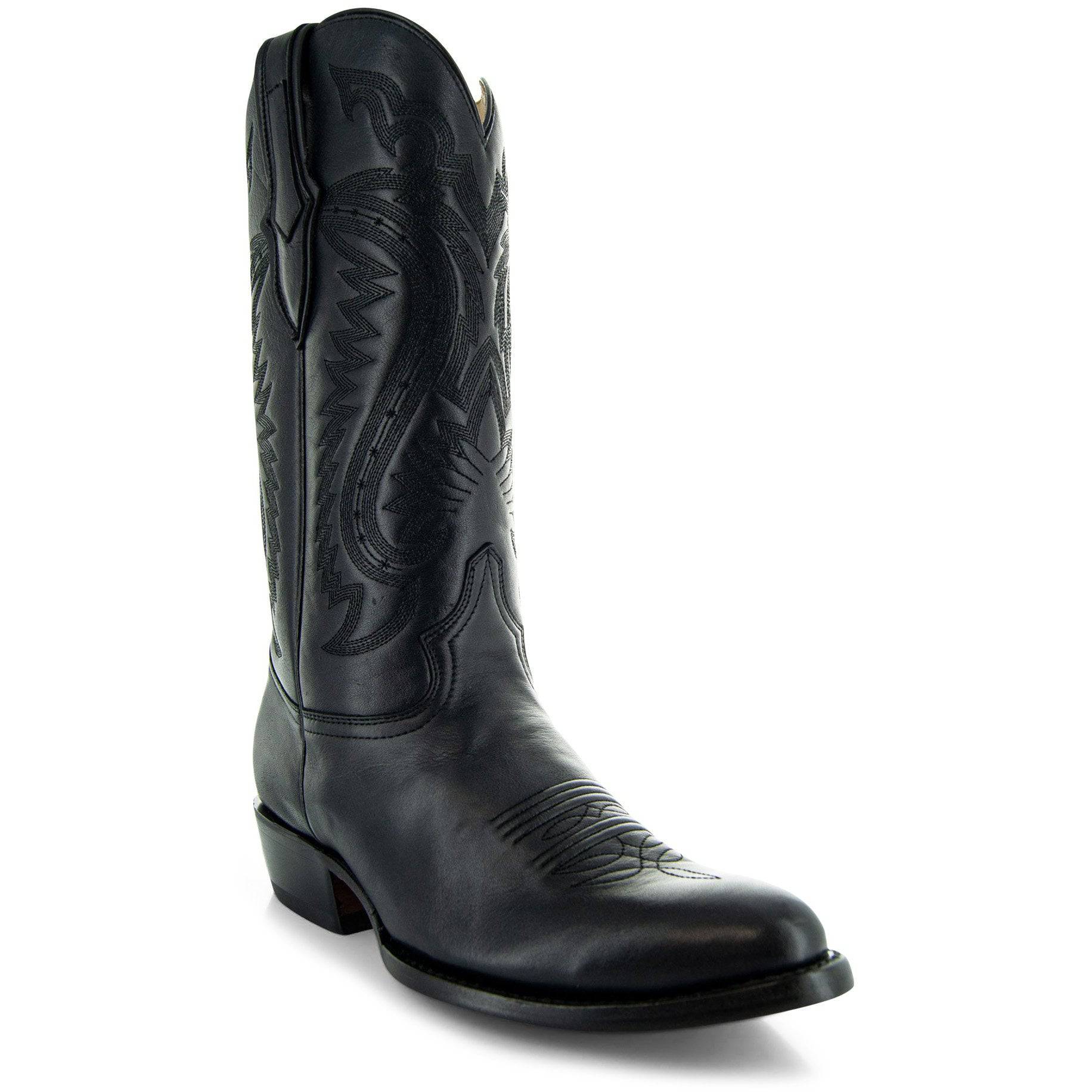 Cowboy Dress Boots | Mens Classic Round-Toe Boots (H7001) - 10.5 / Black / Genuine Leather Cowboy Dress Boots | Mens Classic Round-Toe Boots (H7001) - 10.5 / Black / Genuine Leather