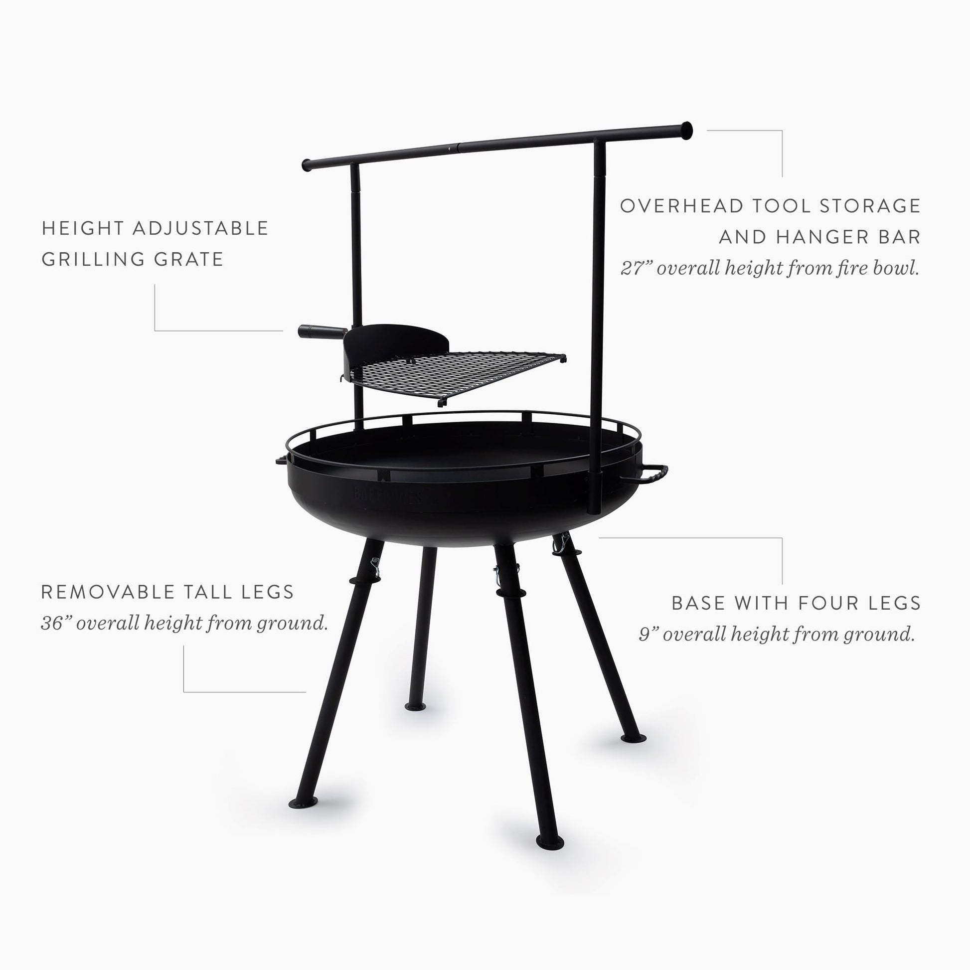 Cowboy Fire Pit Grill - 30" - Paranoid Ranch