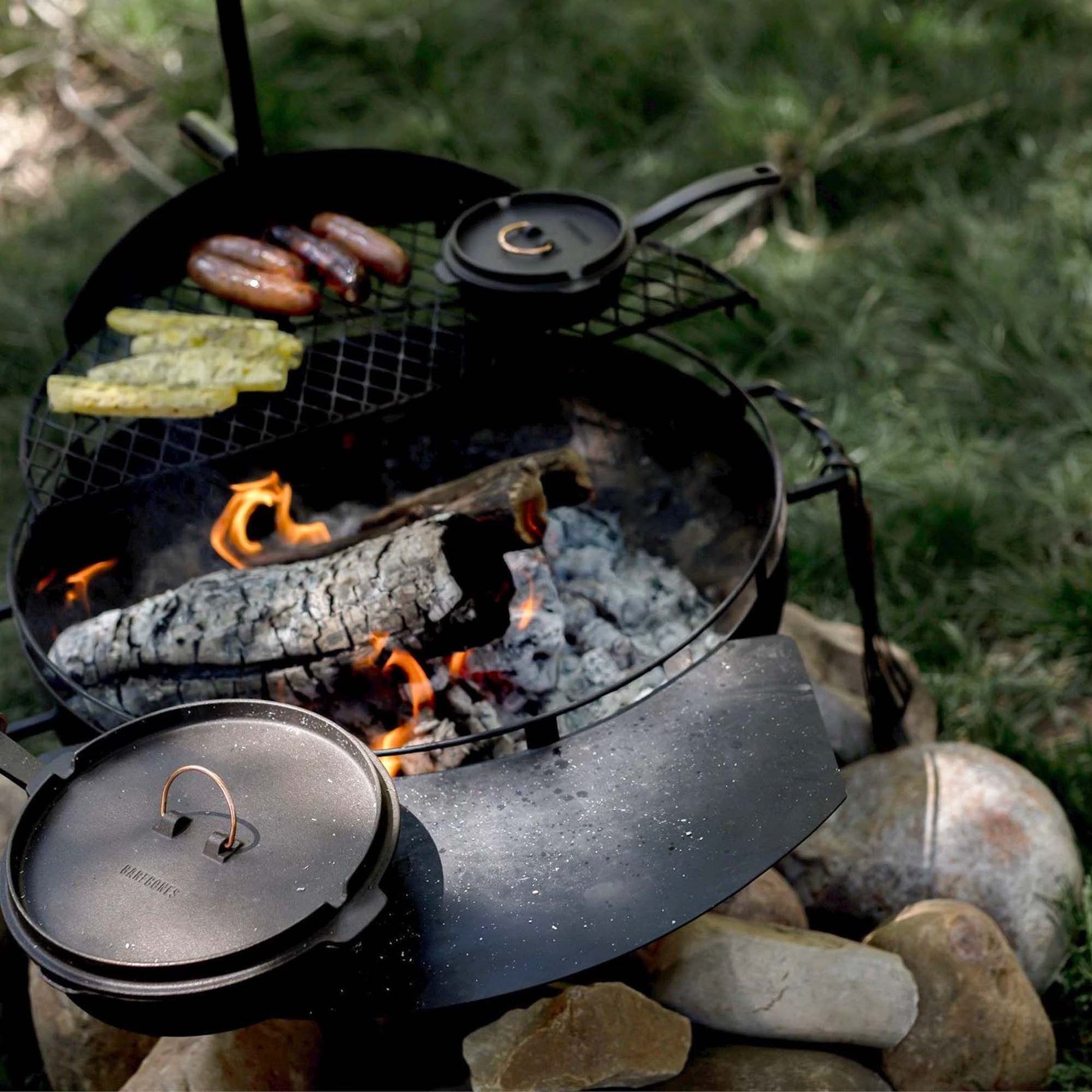 Cowboy Fire Pit Grill Side Table - Paranoid Ranch