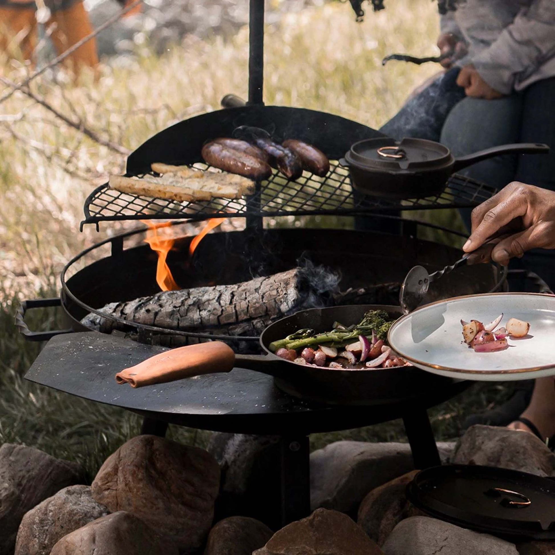 Cowboy Fire Pit Grill Side Table - Paranoid Ranch