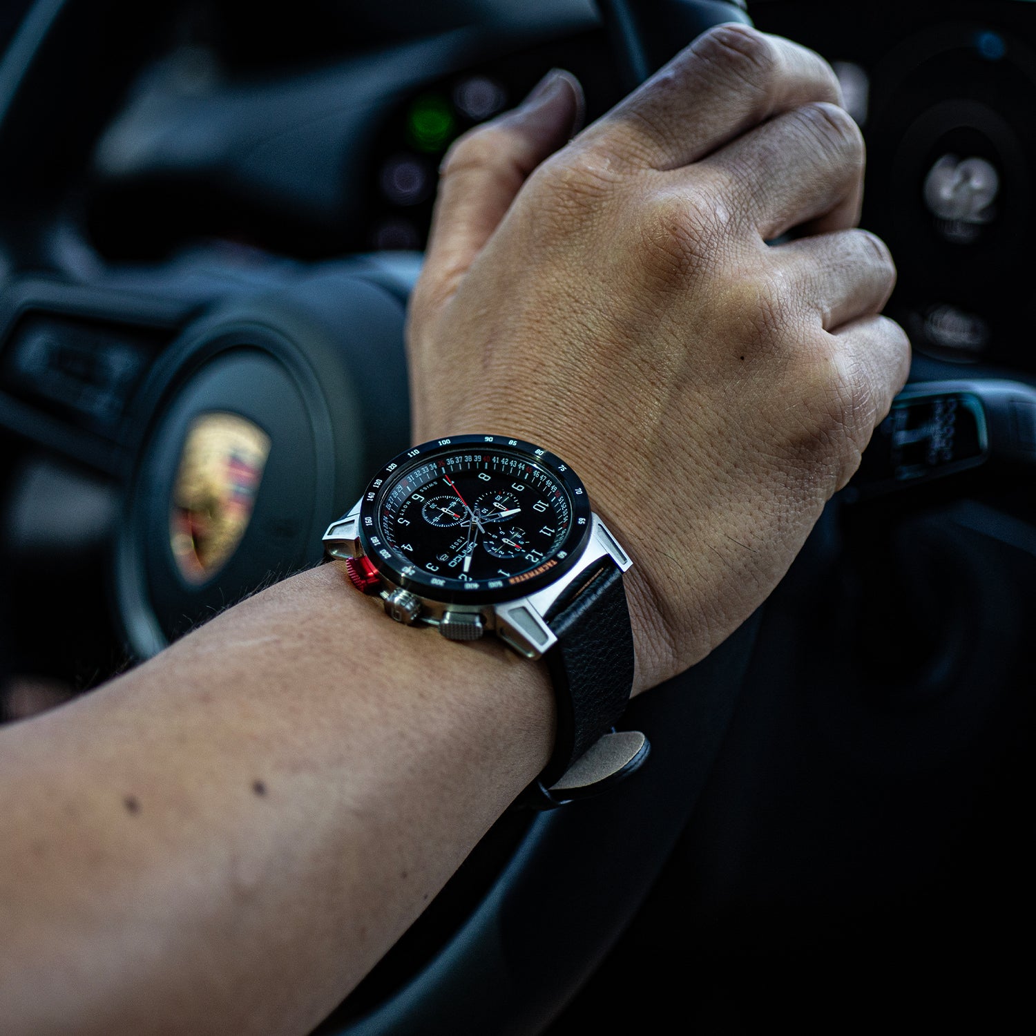 CR - 01 - Chrono Watch with Italian Leather Strap - Paranoid Ranch