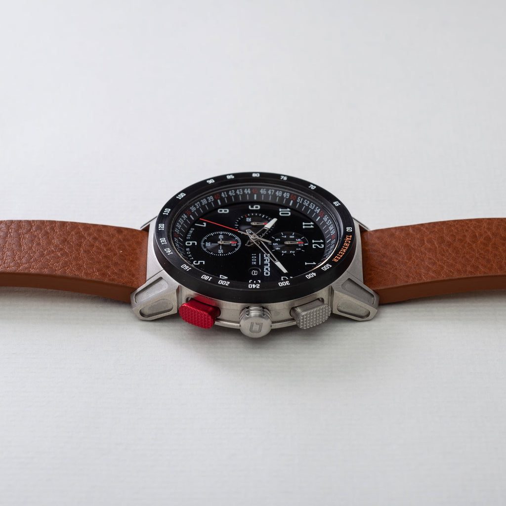CR - 01 - Chrono Watch with Italian Leather Strap - Whiskey Brown - Paranoid Ranch