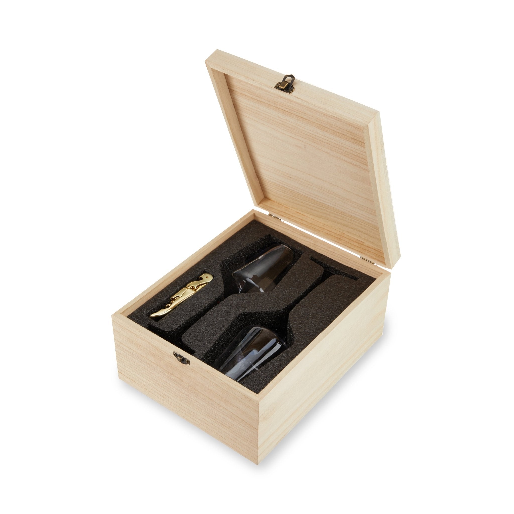 Crystal Bordeaux Glasses & Gold Corkscrew Gift Box Set - Paranoid Ranch