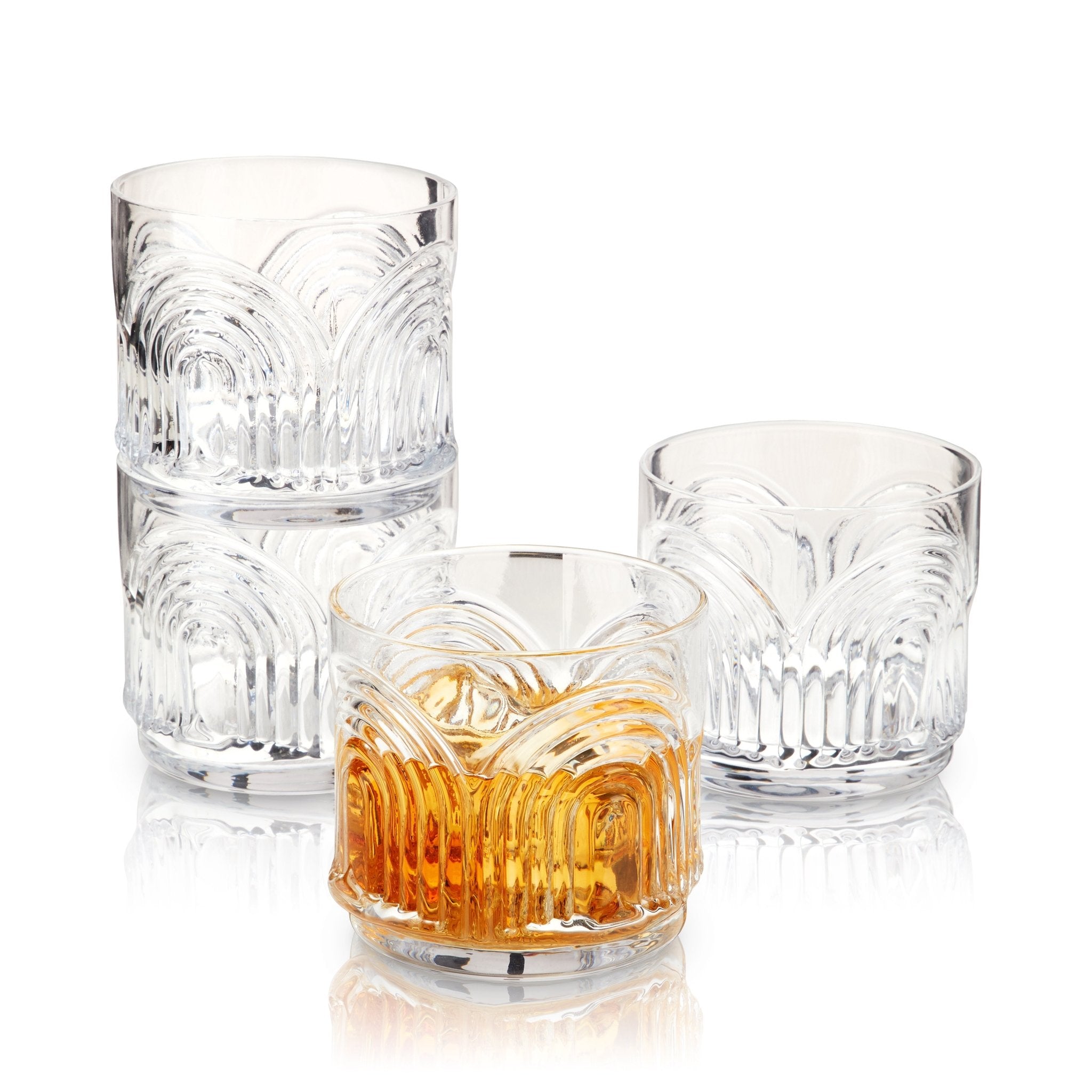 Deco Beau Crystal Lowball Tumblers Set of 4 - Paranoid Ranch