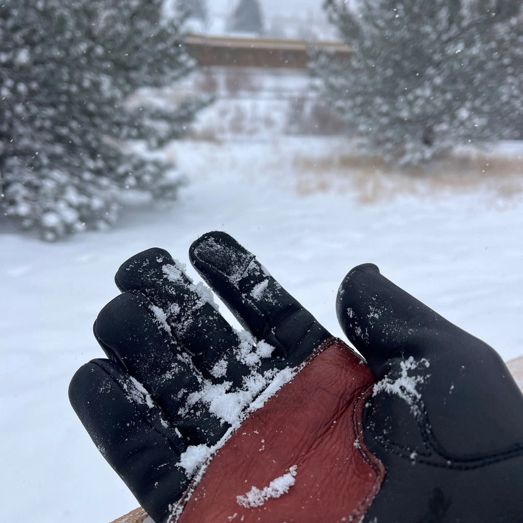 Deerskin Leather Glove: Easy Rider Motorcycle: Black/Brown - Paranoid Ranch