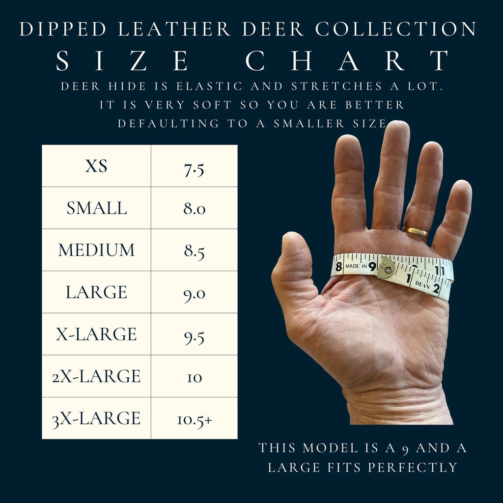 Deerskin Leather Glove: Easy Rider Motorcycle: Black/Brown - Paranoid Ranch