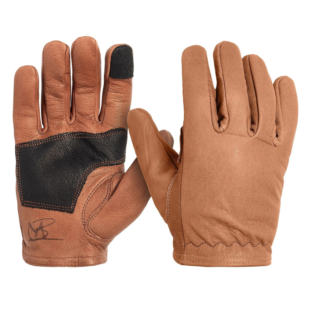 Deerskin Leather Glove: Signature Ranching: Brown/Black - Paranoid Ranch